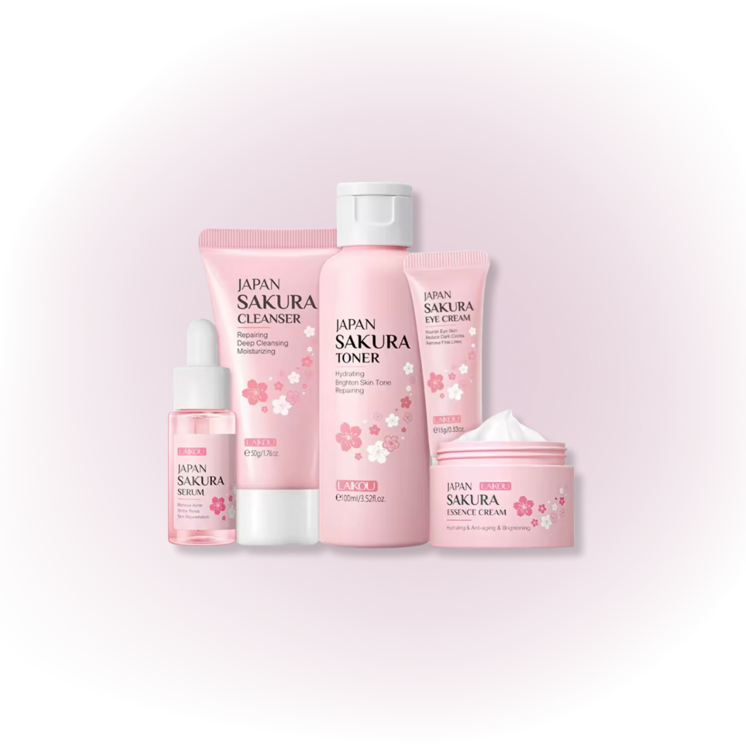 LAIKOU Japan Sakura Skincare Set – Hydrating & Brightening Routine LAIKOU Japan Sakura Skincare Set – Hydrating & Brightening Routine