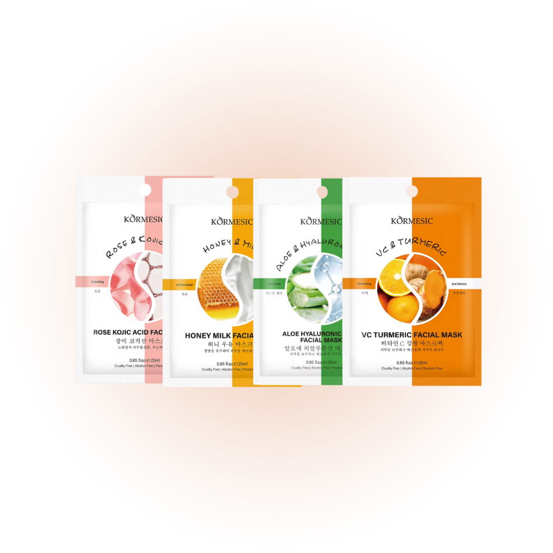 KORMESIC Facial Sheet Mask Collection – Hydrating, Brightening