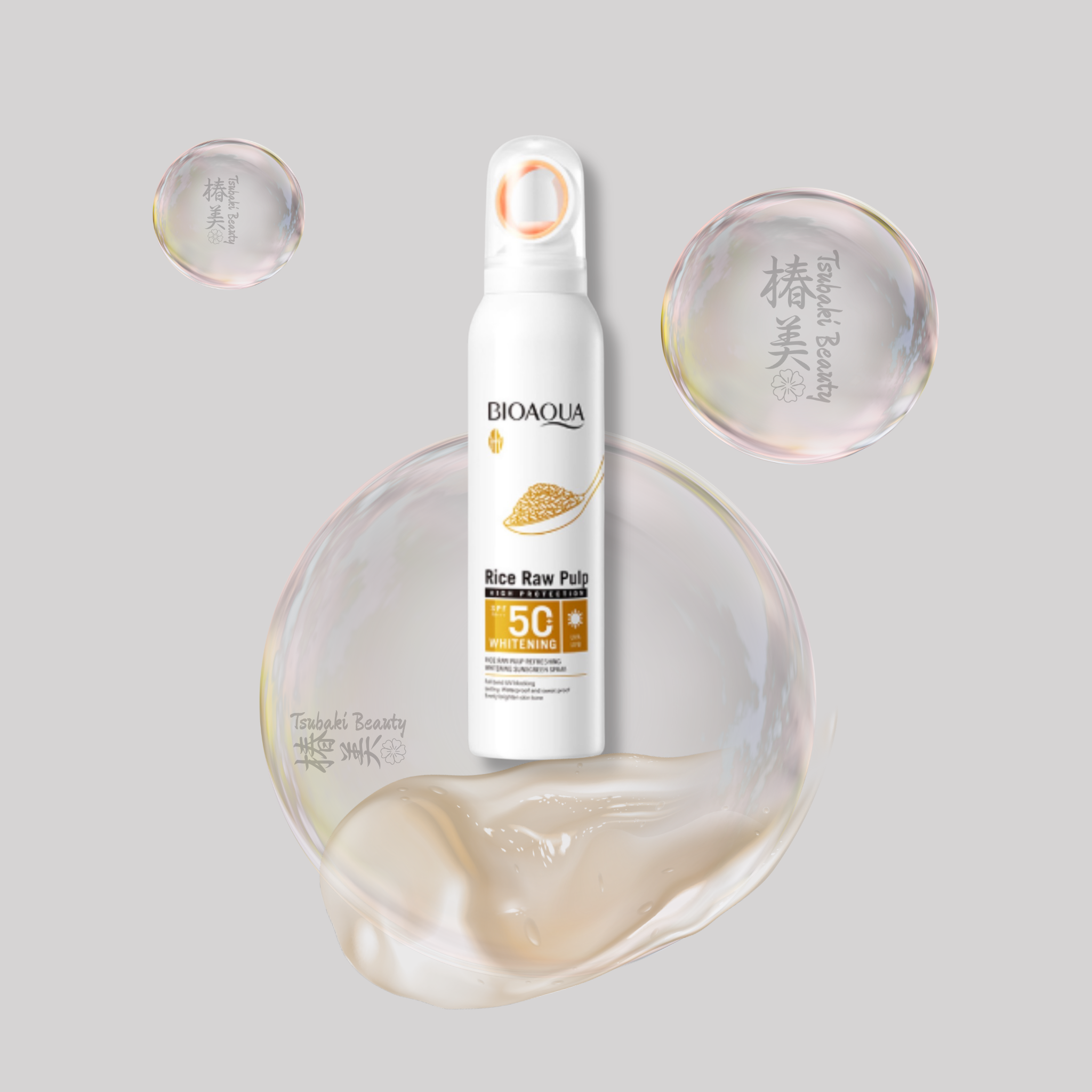 BIOAQUA Rice Raw Pulp Sunscreen Spray SPF50 – Hydrating UV Protection