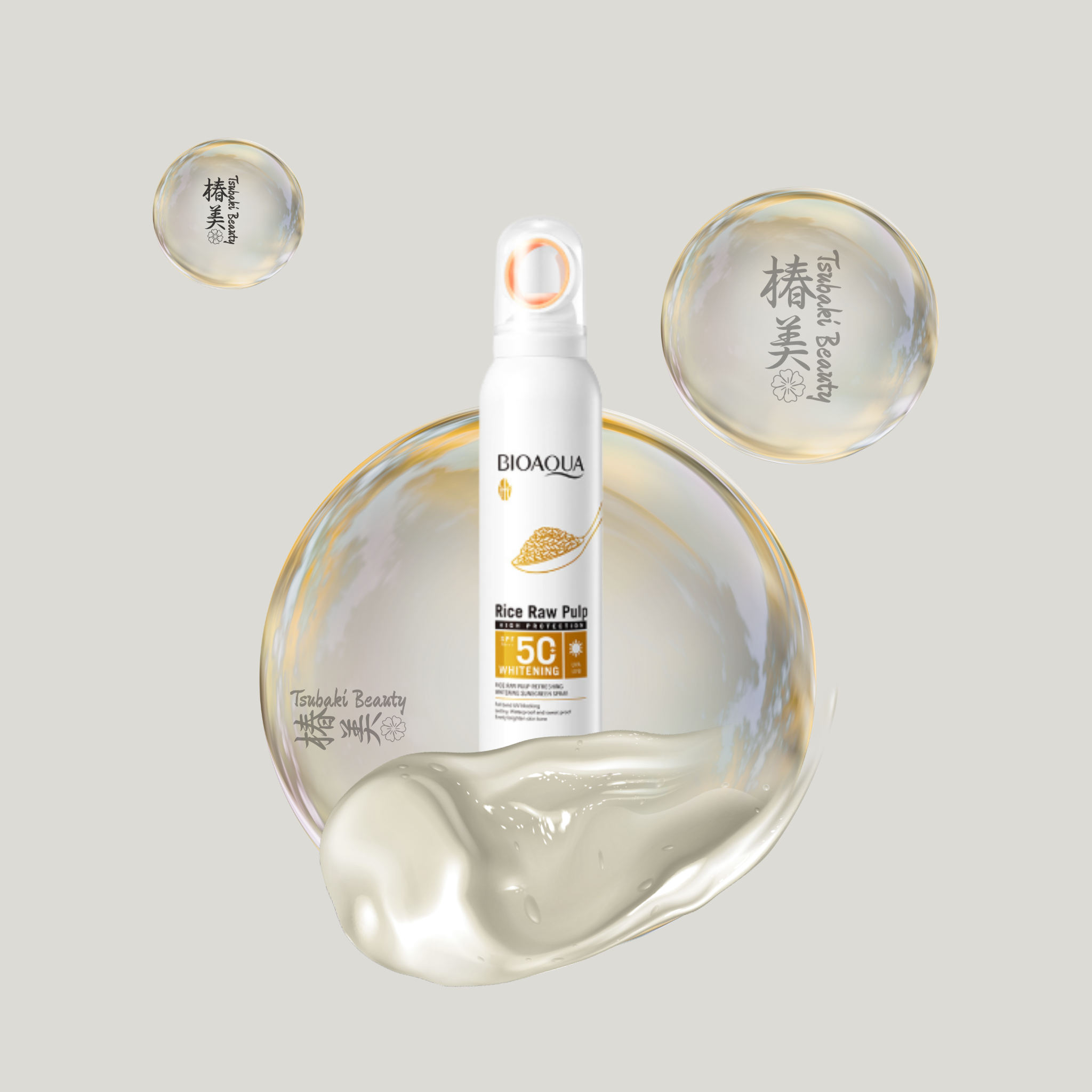 BIOAQUA Rice Raw Pulp Whitening Sunscreen Spray SPF 50+ PA+++