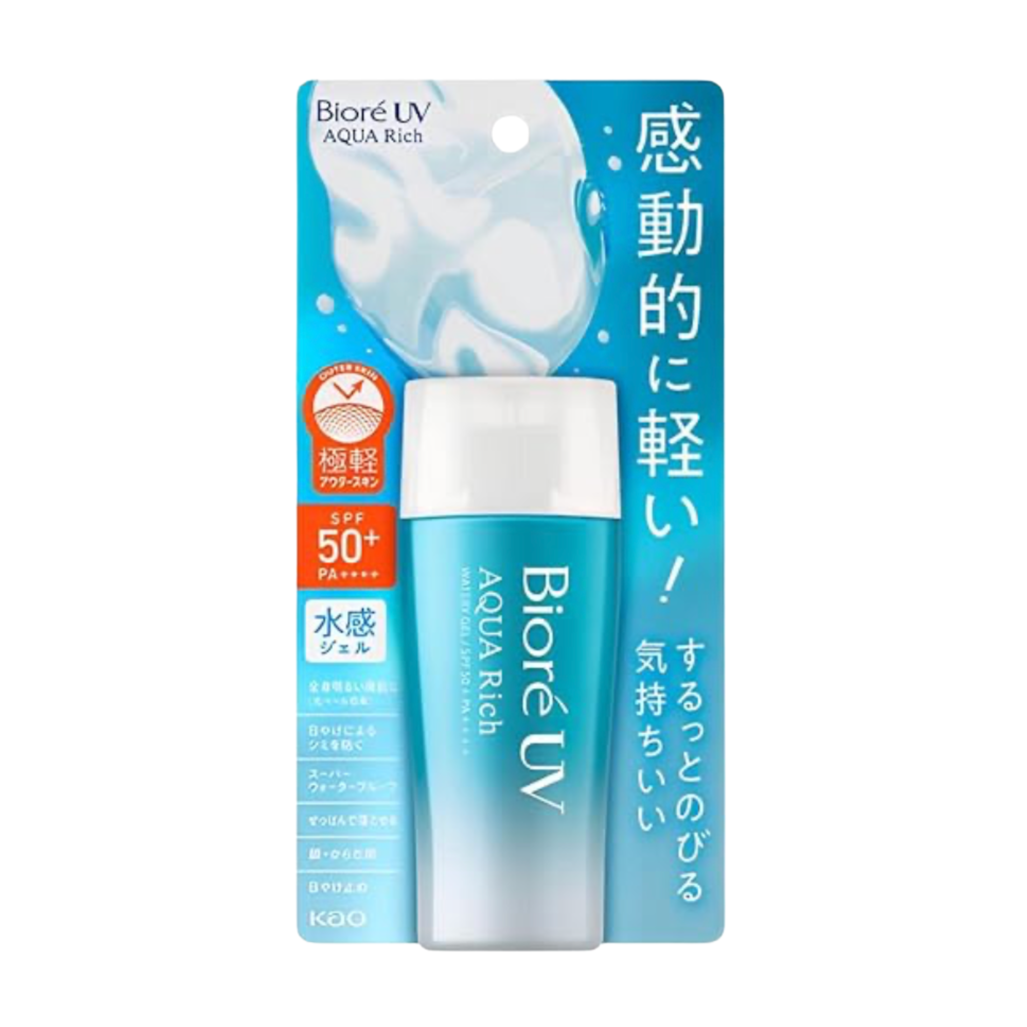Bioré UV Aqua Rich Watery Gel SPF50+ PA++++ – Lightweight Japanese Sunscreen