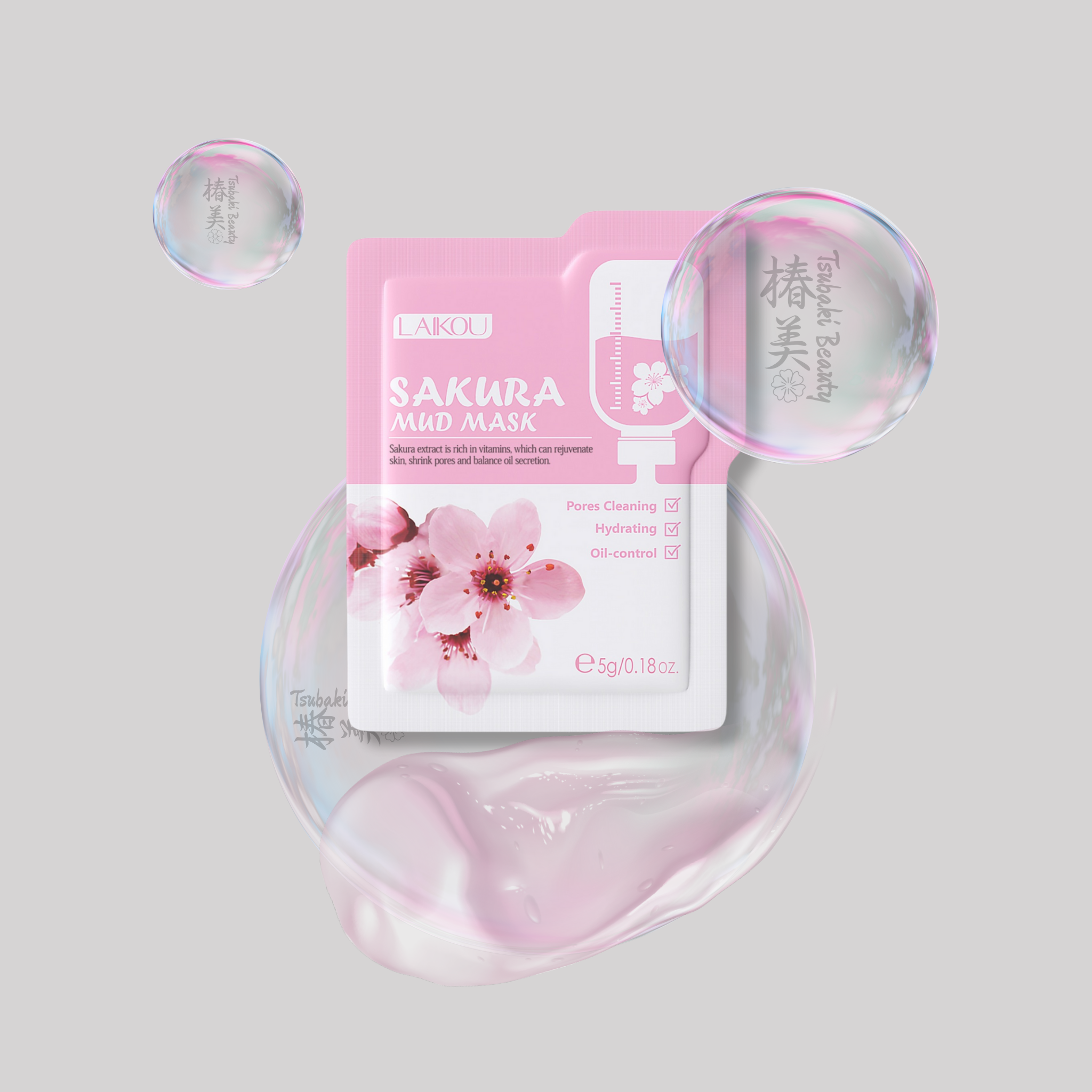 LAIKOU Sakura Mud Mask – Pore Cleansing, Oil Control & Hydration Care