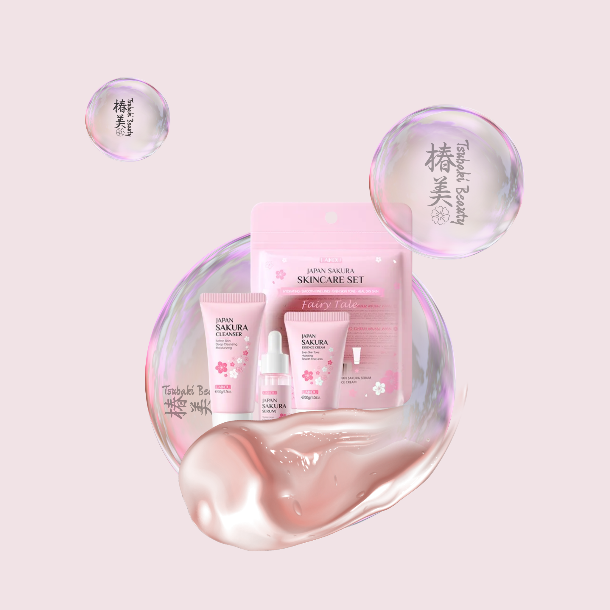 Laikou Japan Sakura Travel Skin Care Set - 3pcs