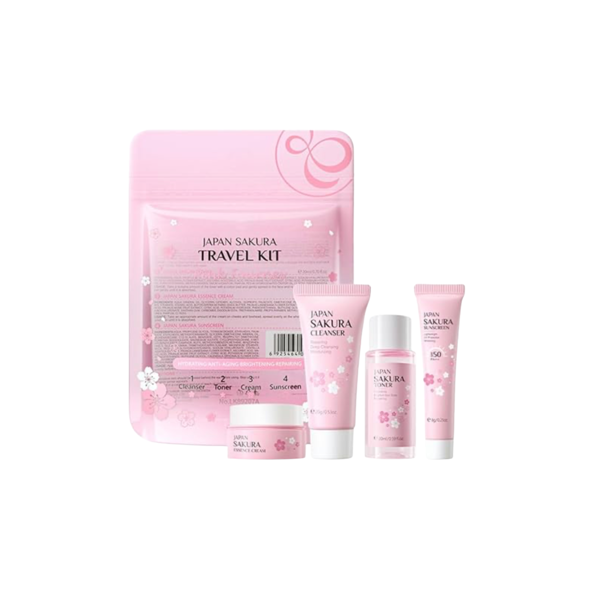 Laikou japan sakura travel set 4 pcs