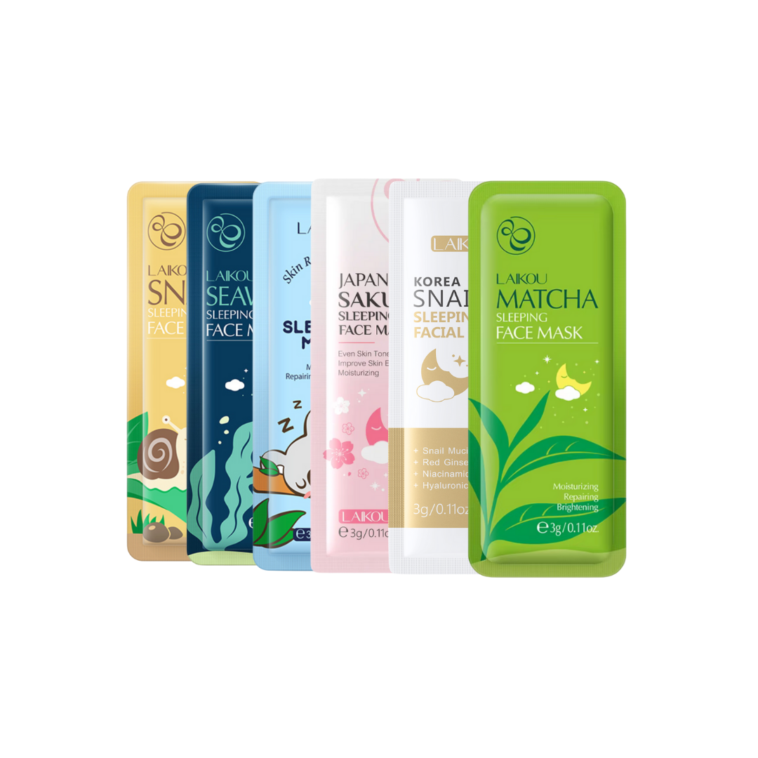 LAIKOU Sleeping Mask Mini Set 3g – Overnight Hydrating Gel Masks (6 Variants)