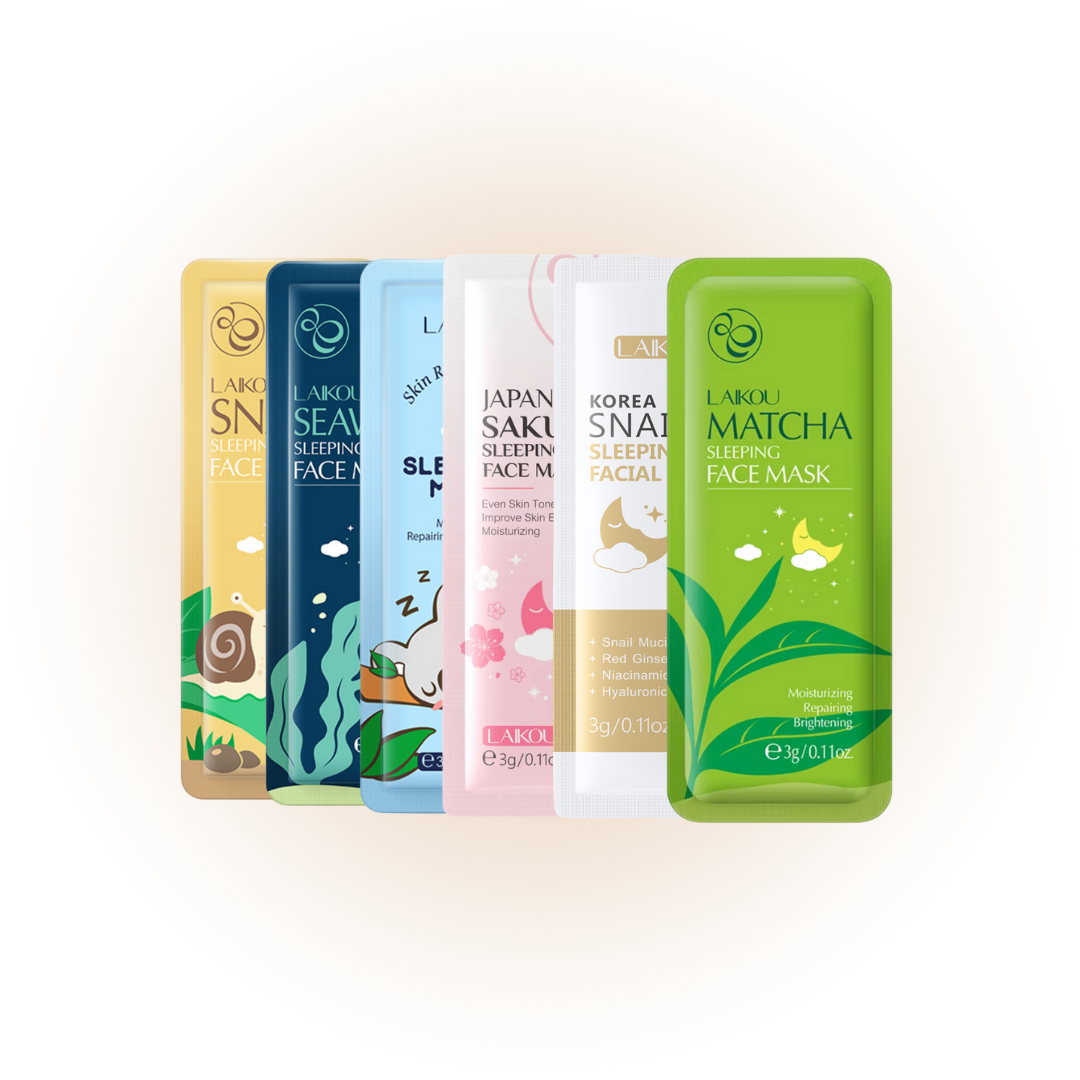 LAIKOU Sleeping Mask Mini Set 3g – Overnight Hydrating Gel Masks (6 Variants)