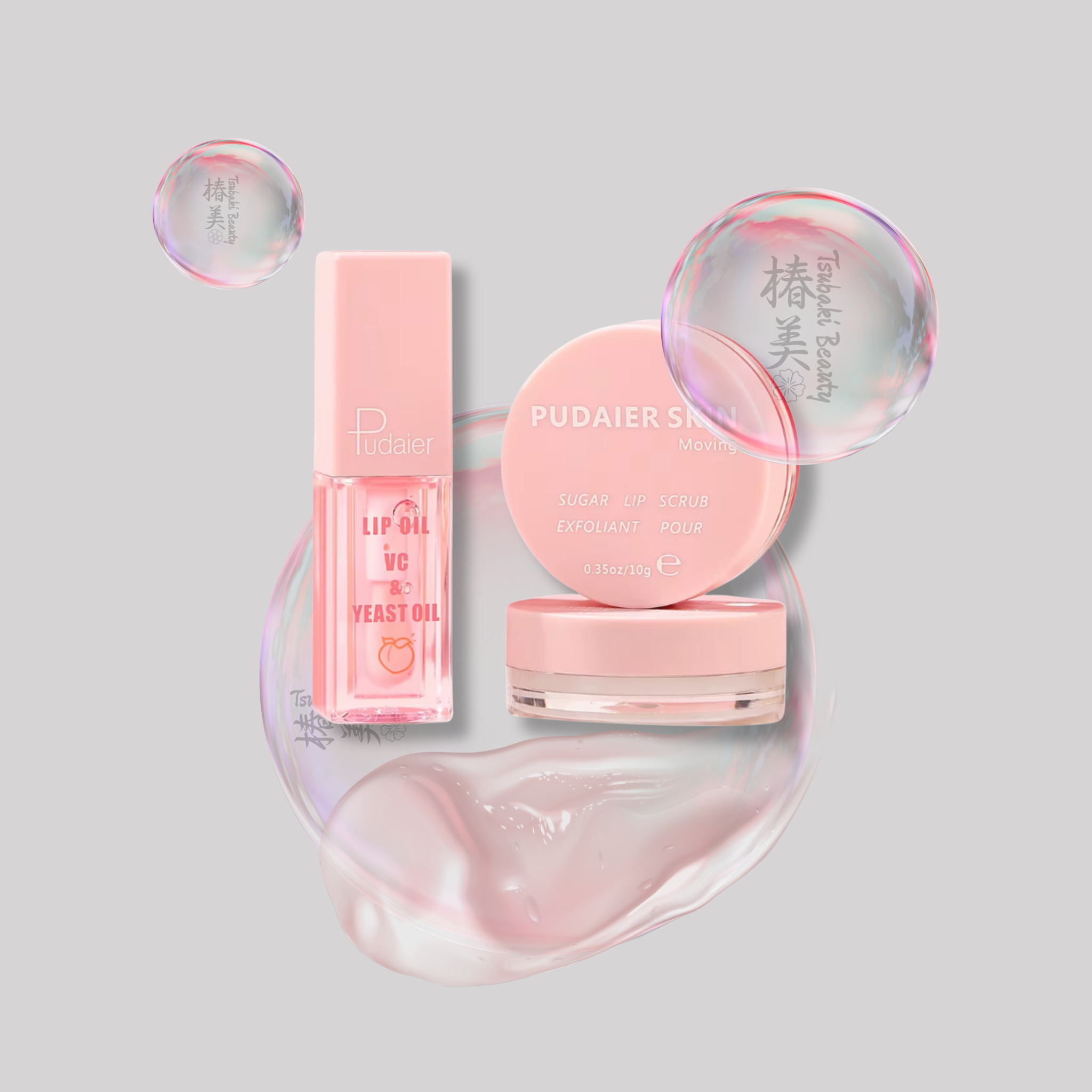 Pudaier Lip Care Set – Lip Scrub, Lip Mask & Hydrating Lip Oil