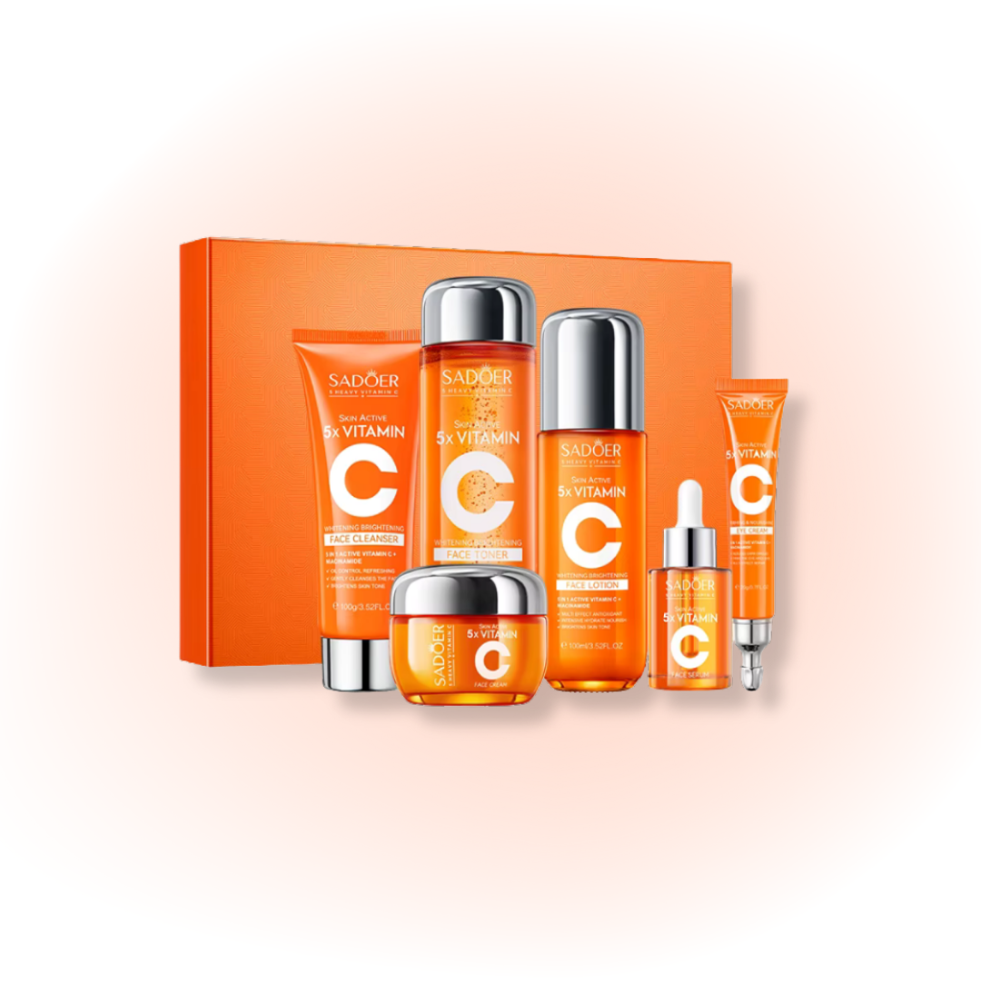 SADOER 5X Vitamin C Skincare Set – Brightening & Hydrating Complete Routine