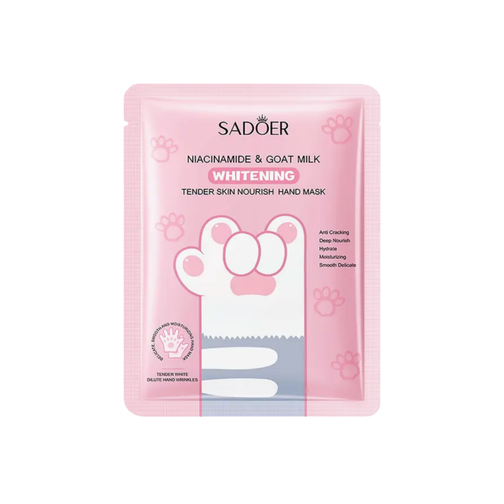 SADOER Niacinamide & Goat Milk Whitening Tender Skin Nourish Hand Mask