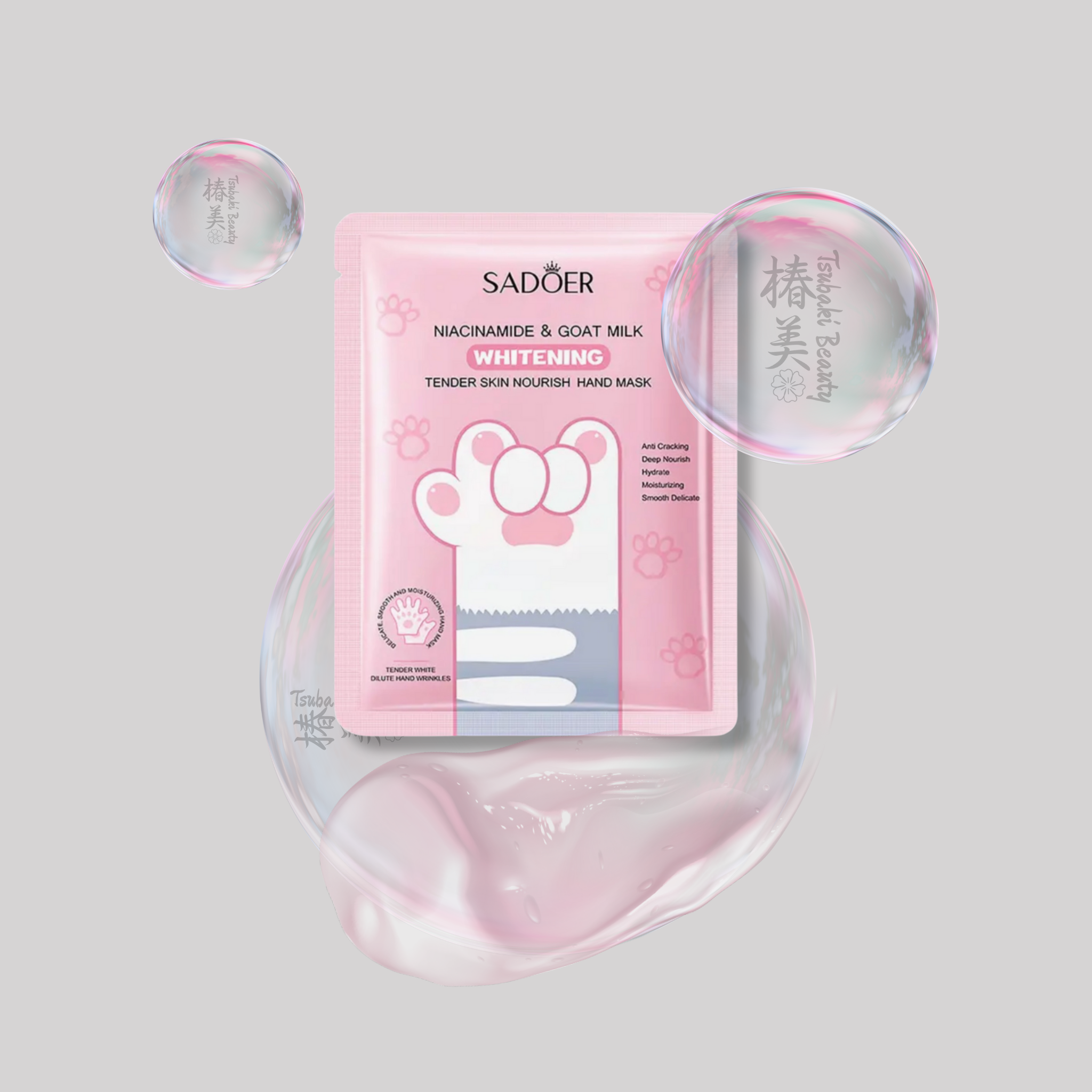 SADOER Niacinamide & Goat Milk Whitening Tender Skin Nourish Hand Mask