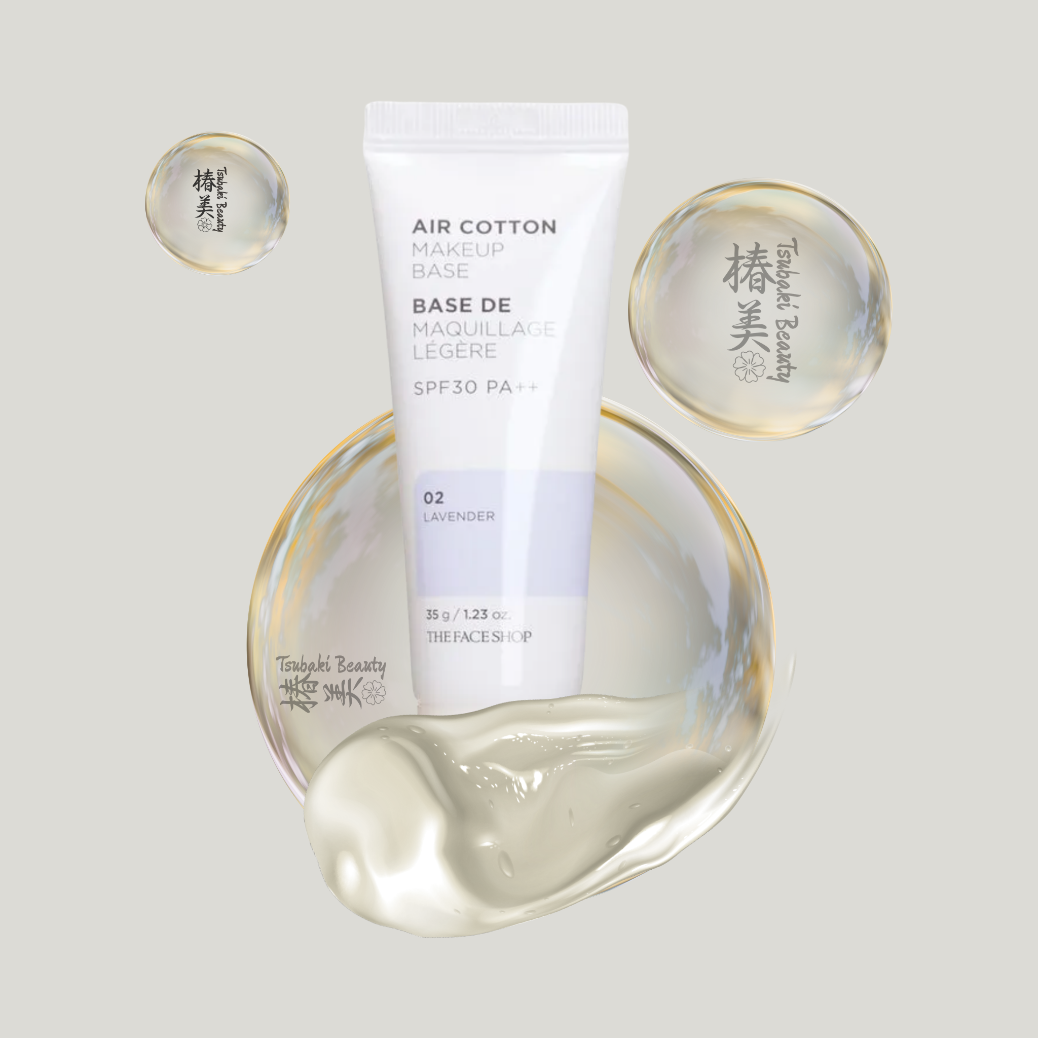 THE FACE SHOP – Air Cotton Makeup Base SPF30 PA++ (Lavender)