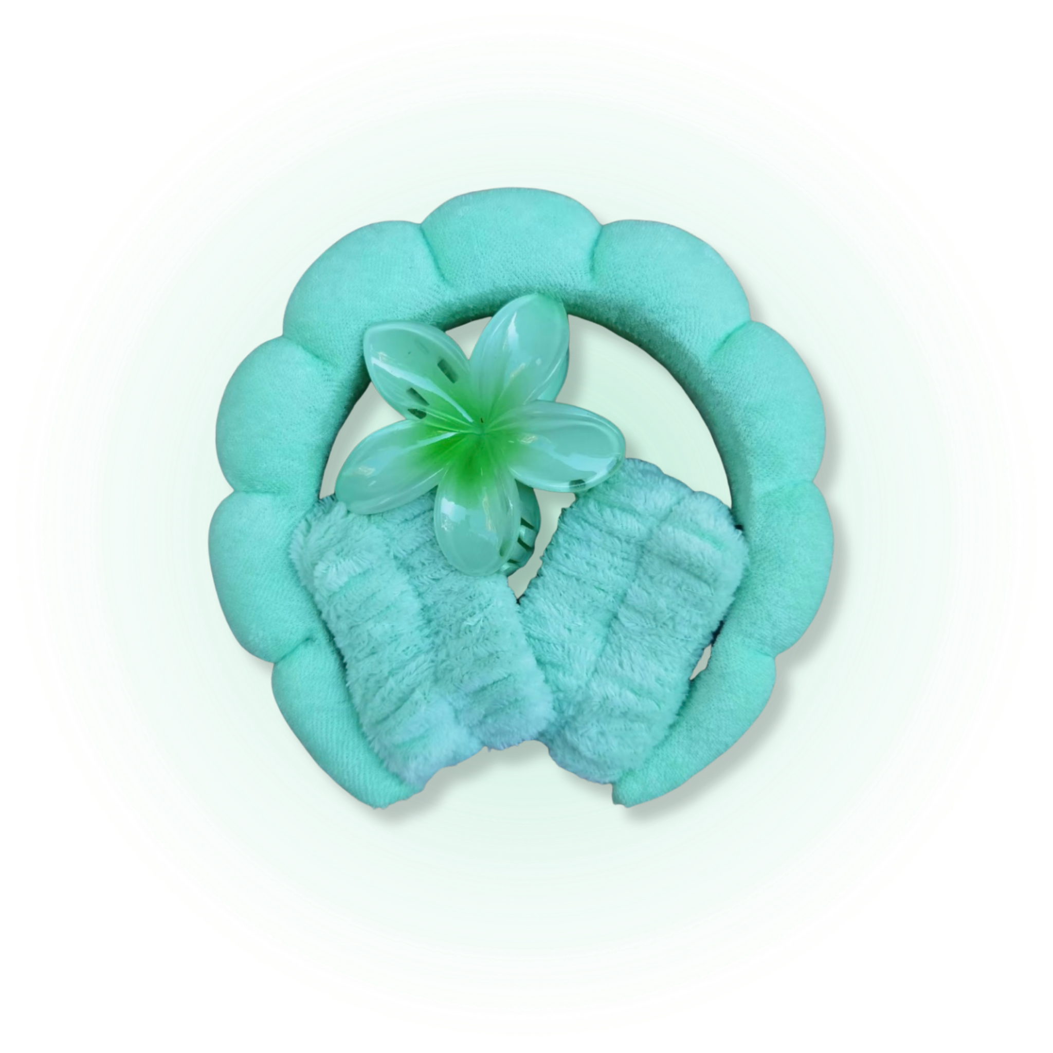 Kawaii Soft Spa Headband Set – Plush Hair Band & Wrist Wash Cuffs