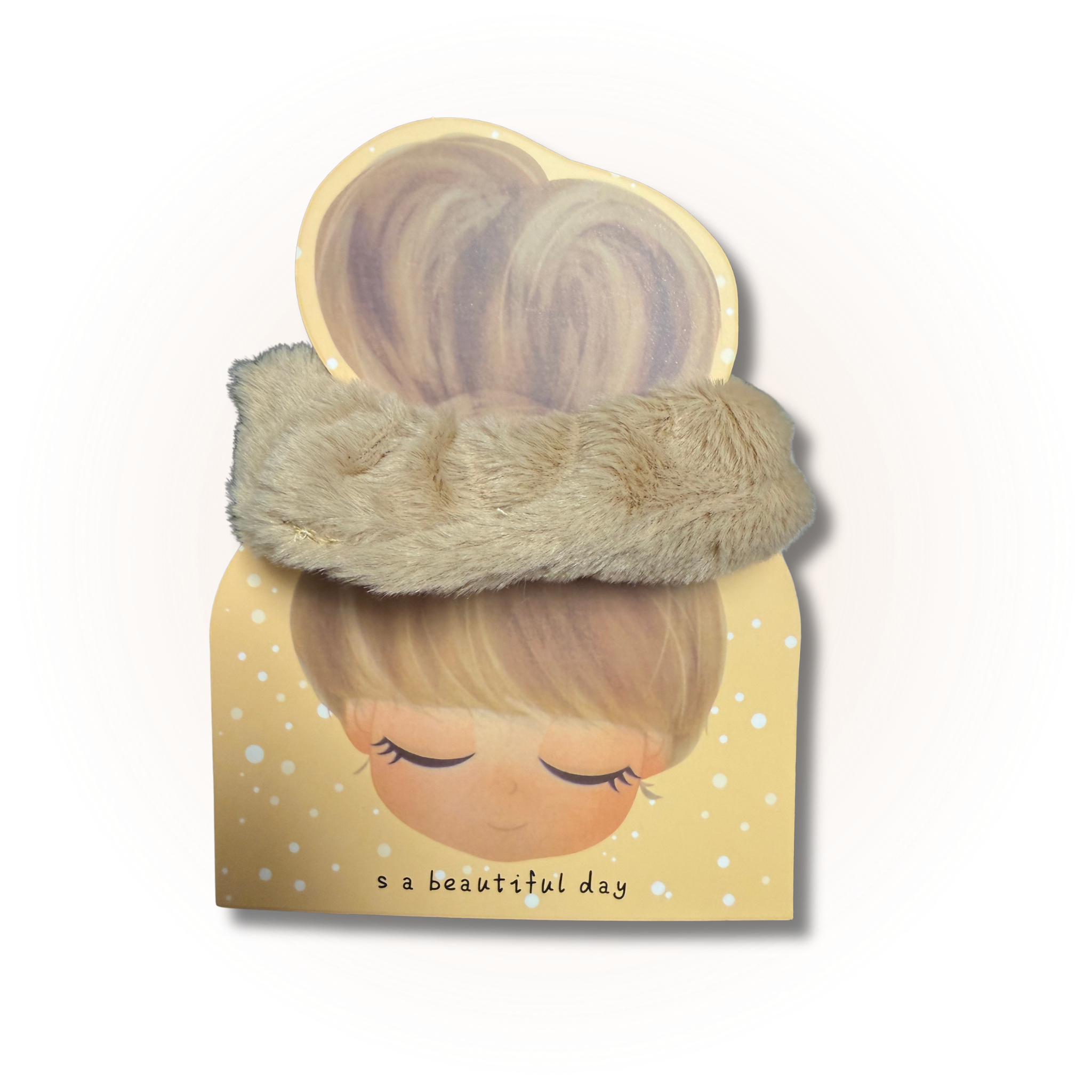 Soft Velvet Twist Scrunchie beige 