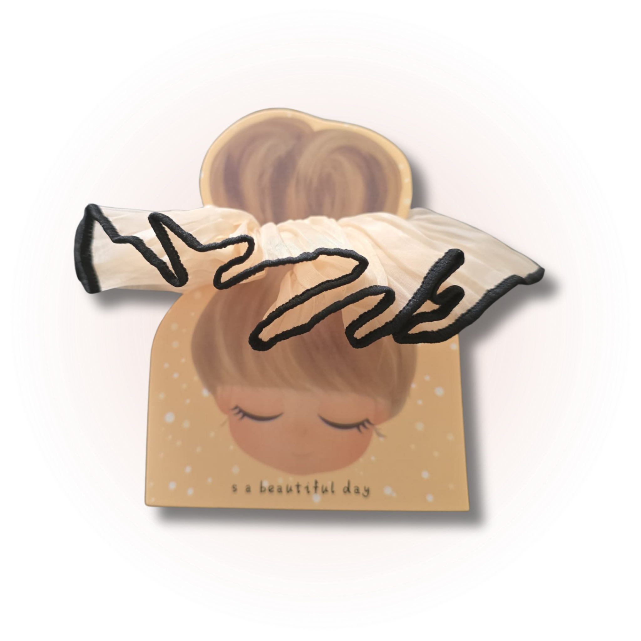 Elegant Chiffon Statement Scrunchie – Oversized Soft Hair Tie beige