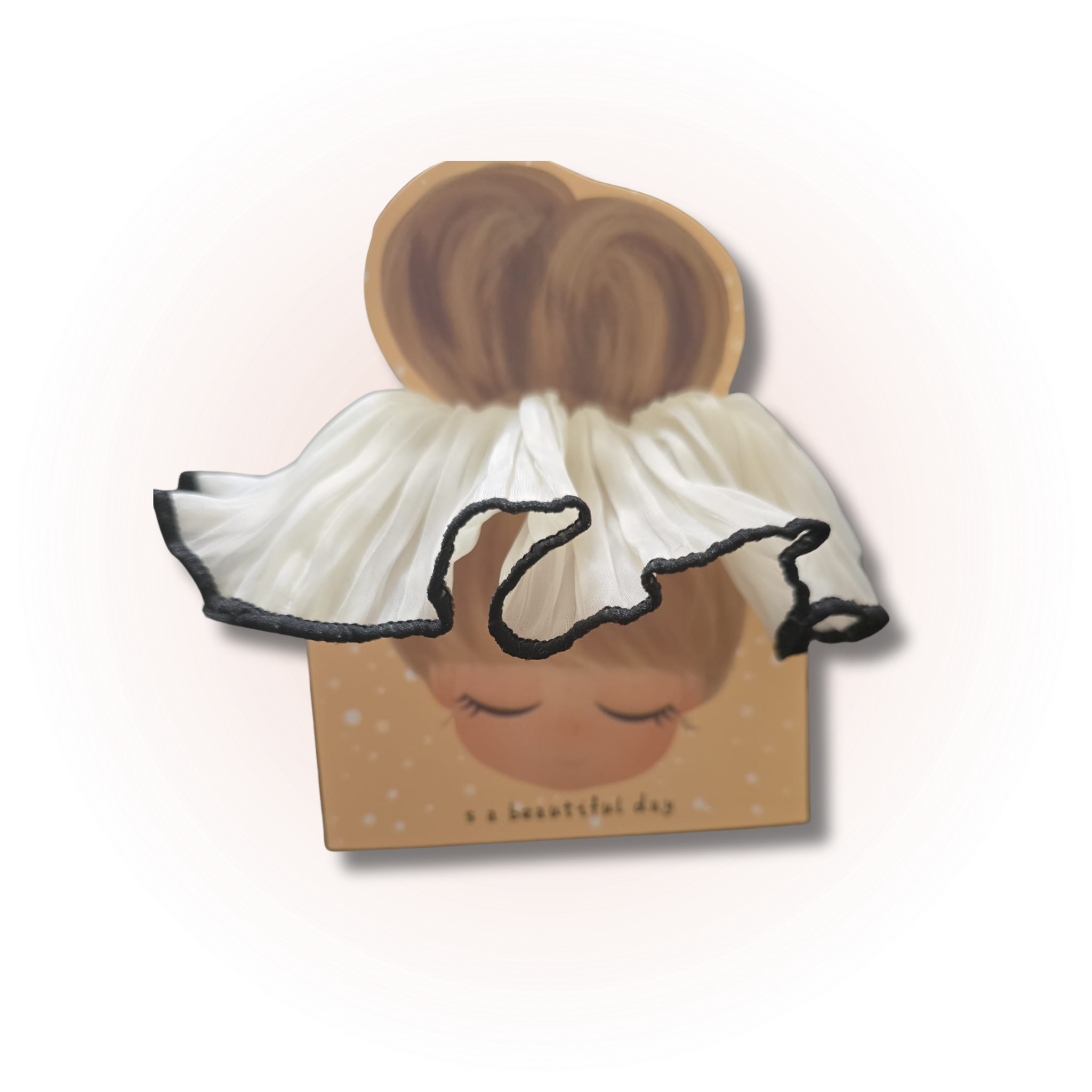 Elegant Chiffon Statement Scrunchie – Oversized Soft Hair Tie white