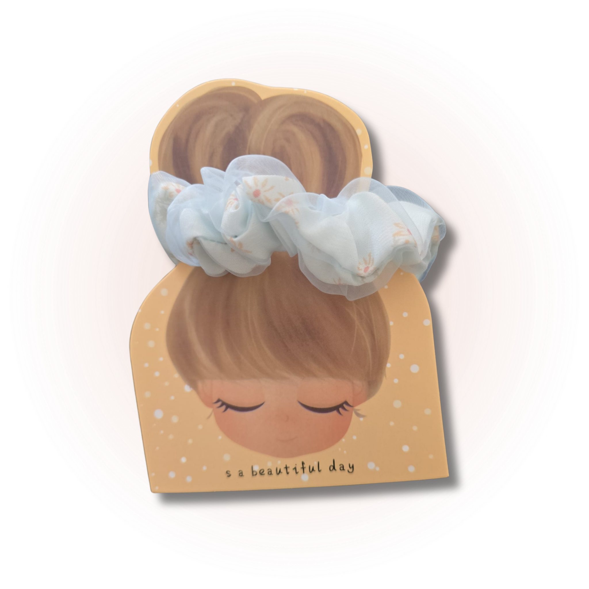 Blossom Chiffon Scrunchie blue