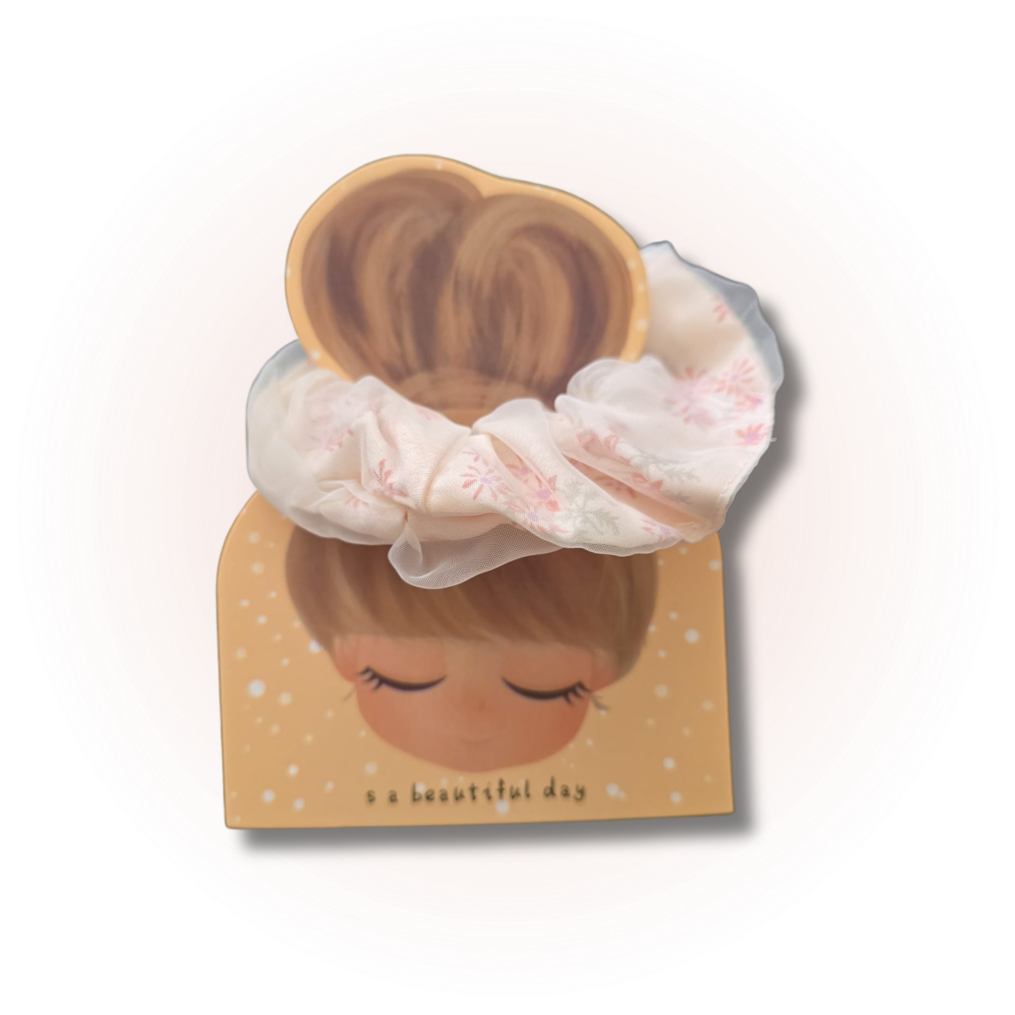 Blossom Chiffon Scrunchie white