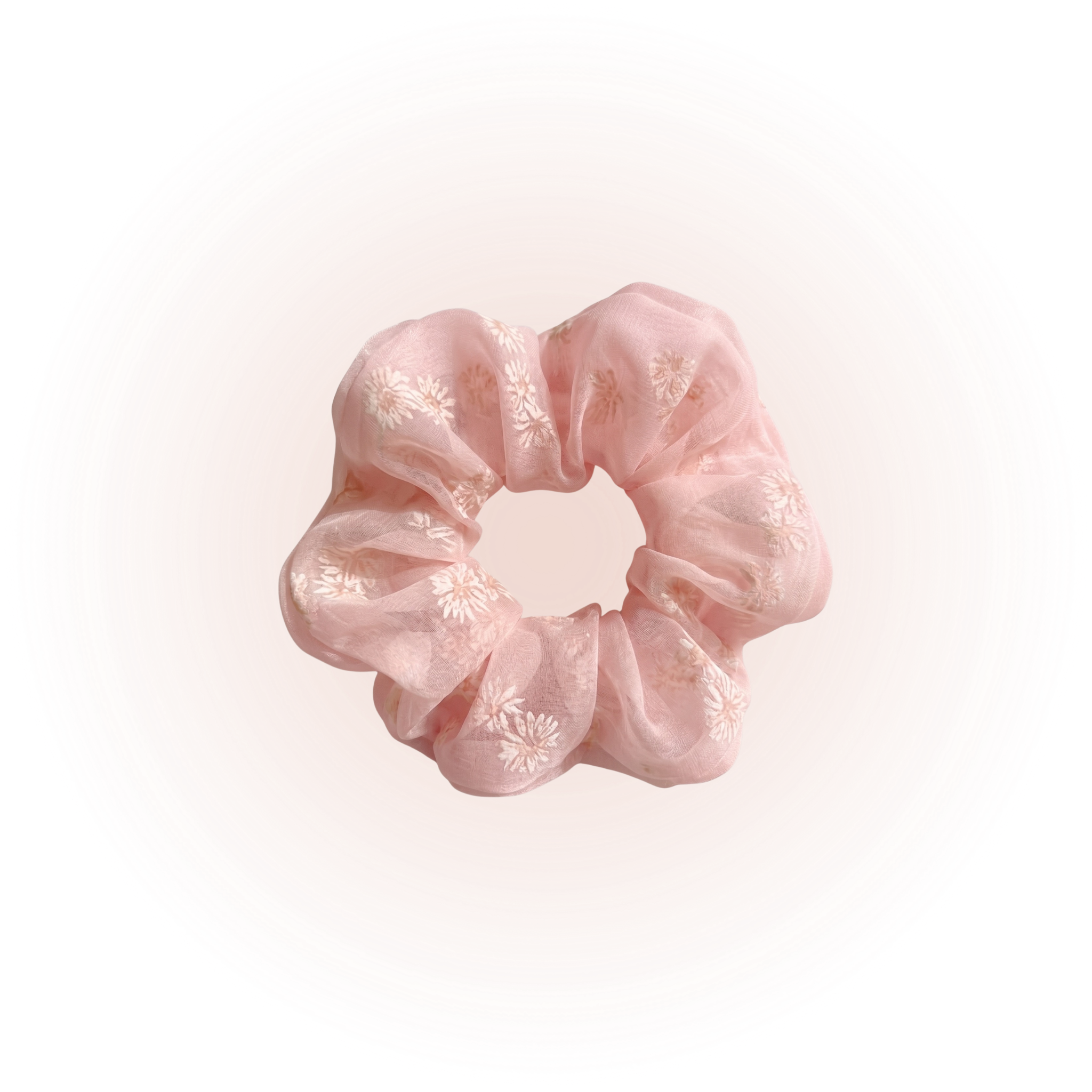 Elegant Blossom Lace Scrunchie - pink