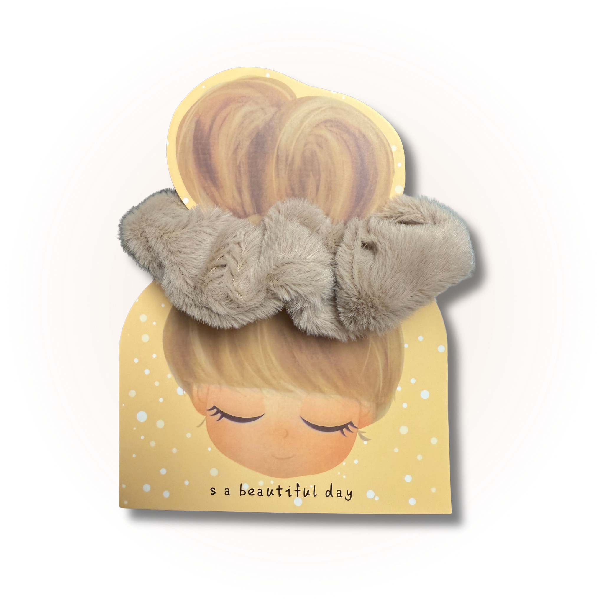 Soft Velvet Twist Scrunchie light beige 