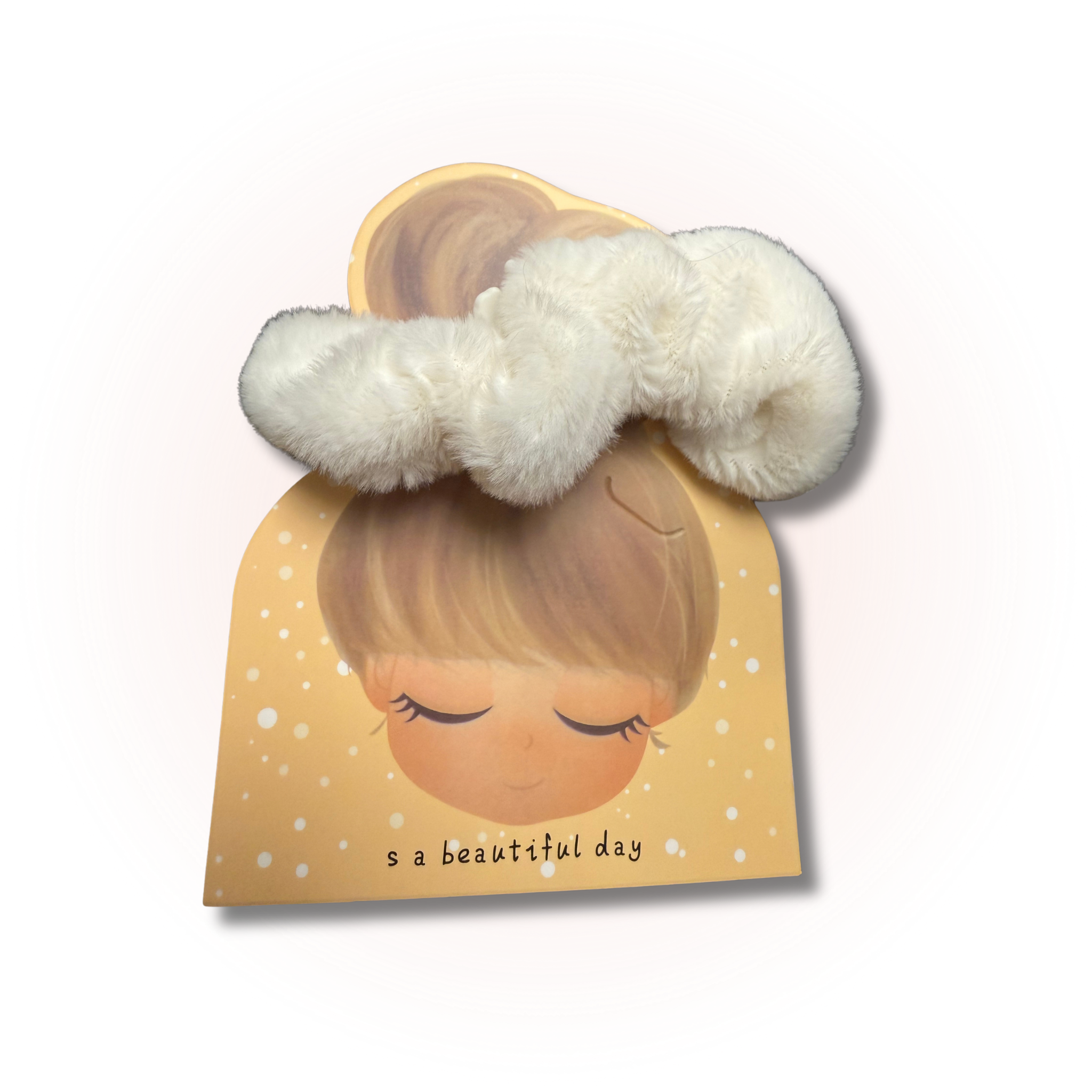 Soft Velvet Twist Scrunchie white