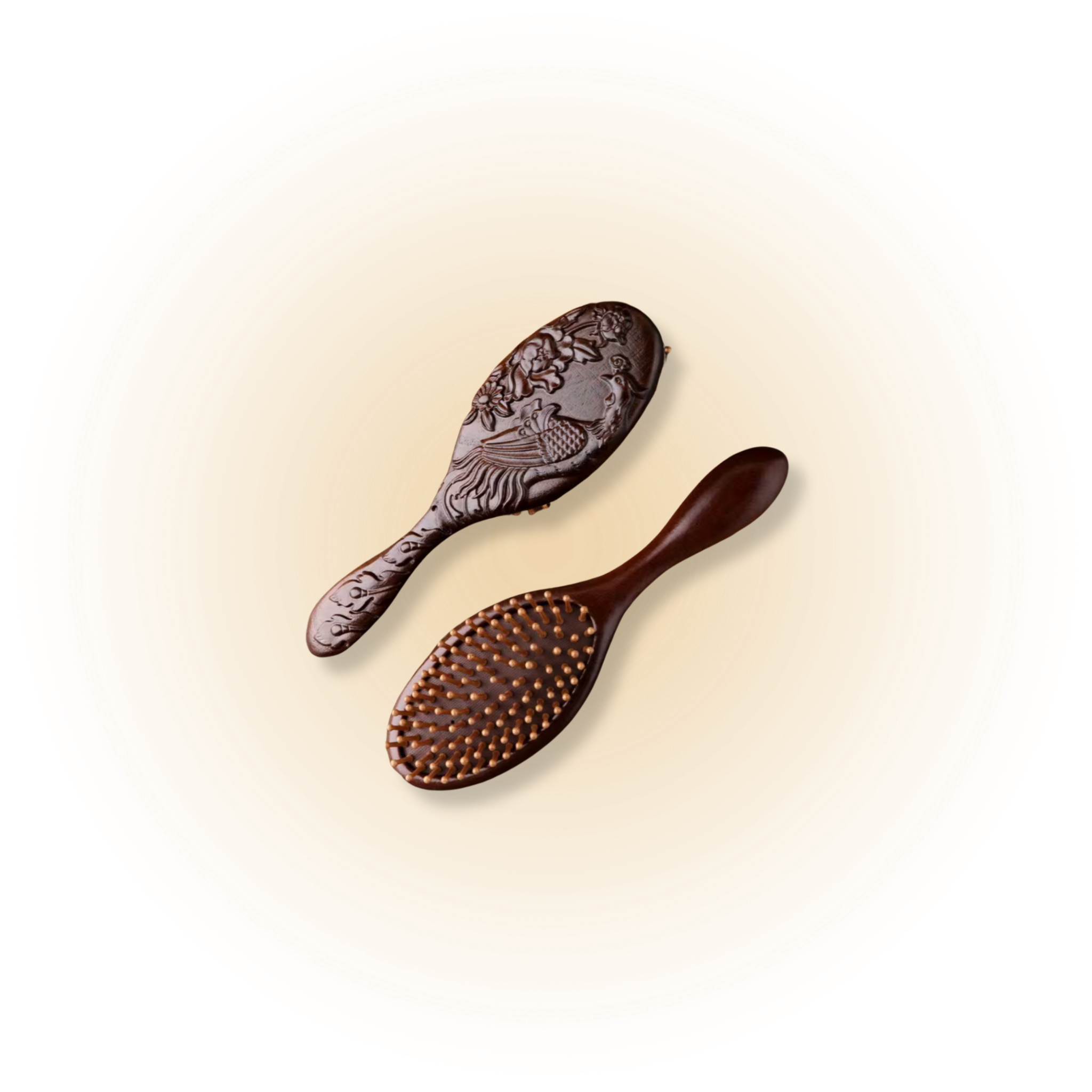 Handcrafted Wooden Hair Brush – Natural Scalp Massage & Detangling Brush