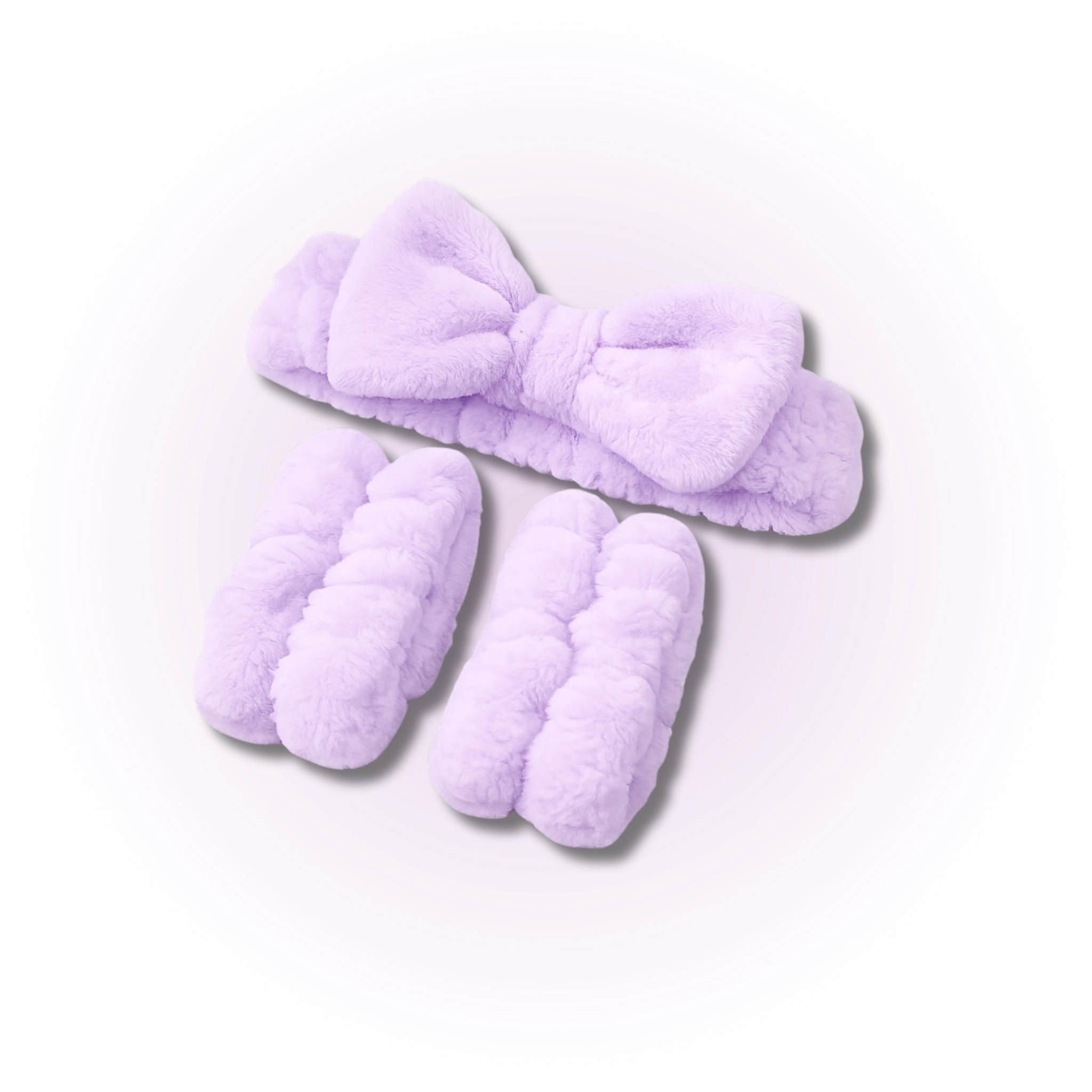 Lavender Plush Spa Headband & Wristband Set 