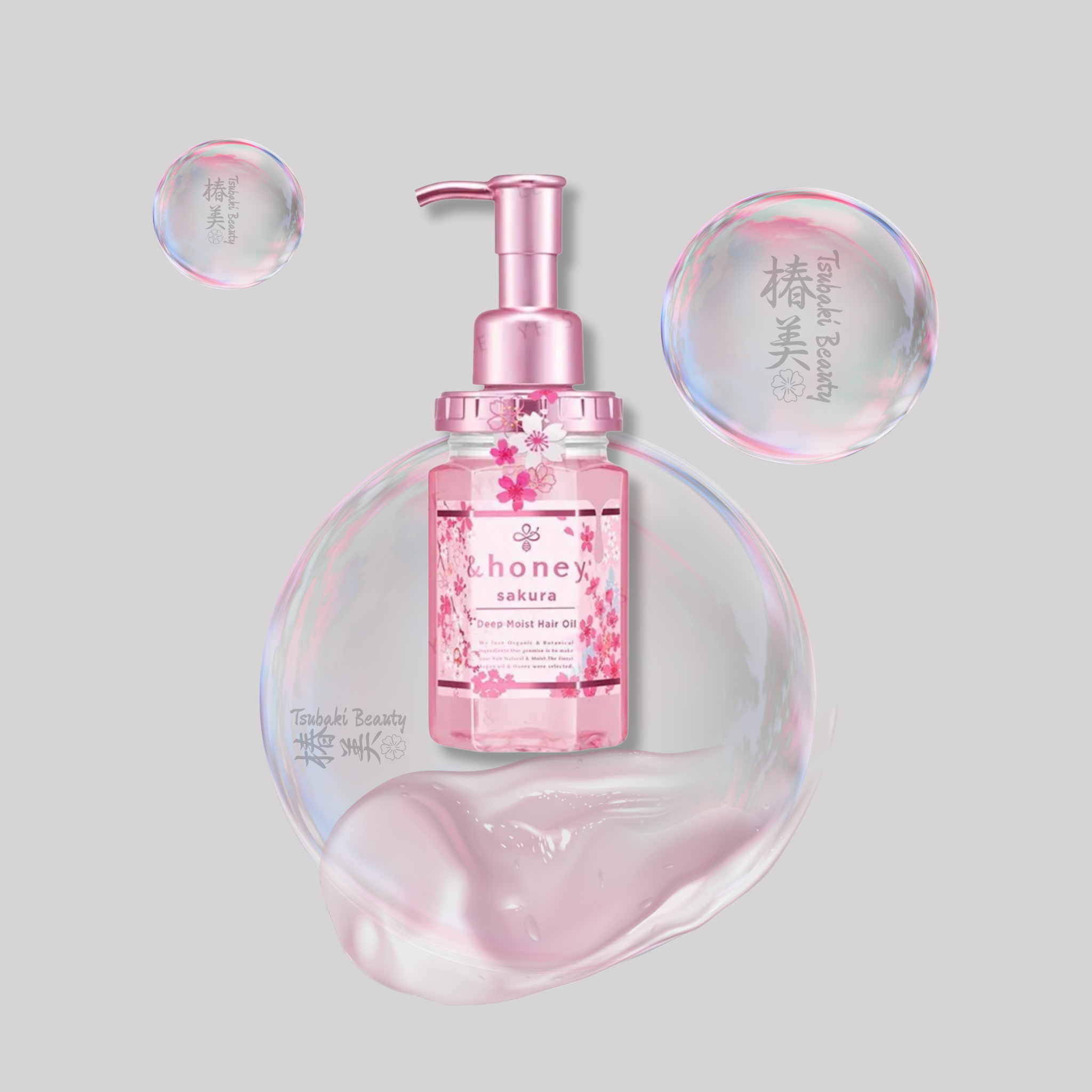 &honey Sakura Deep Moist Hair Oil – Japanese Honey Hair Oil for Smooth, Shiny Hair