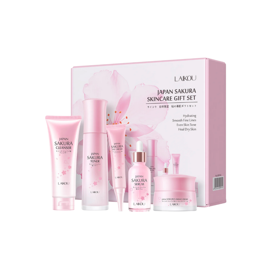 LAIKOU Japan Sakura Skincare Gift Set – Hydrating & Brightening Complete Routine