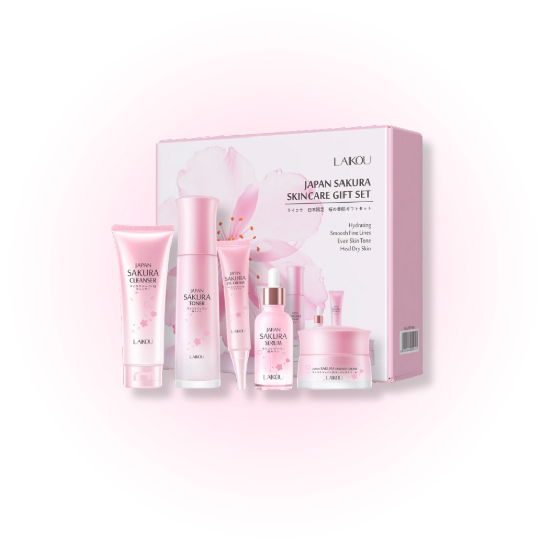 LAIKOU Japan Sakura Skincare Gift Set – Hydrating & Brightening Complete Routine