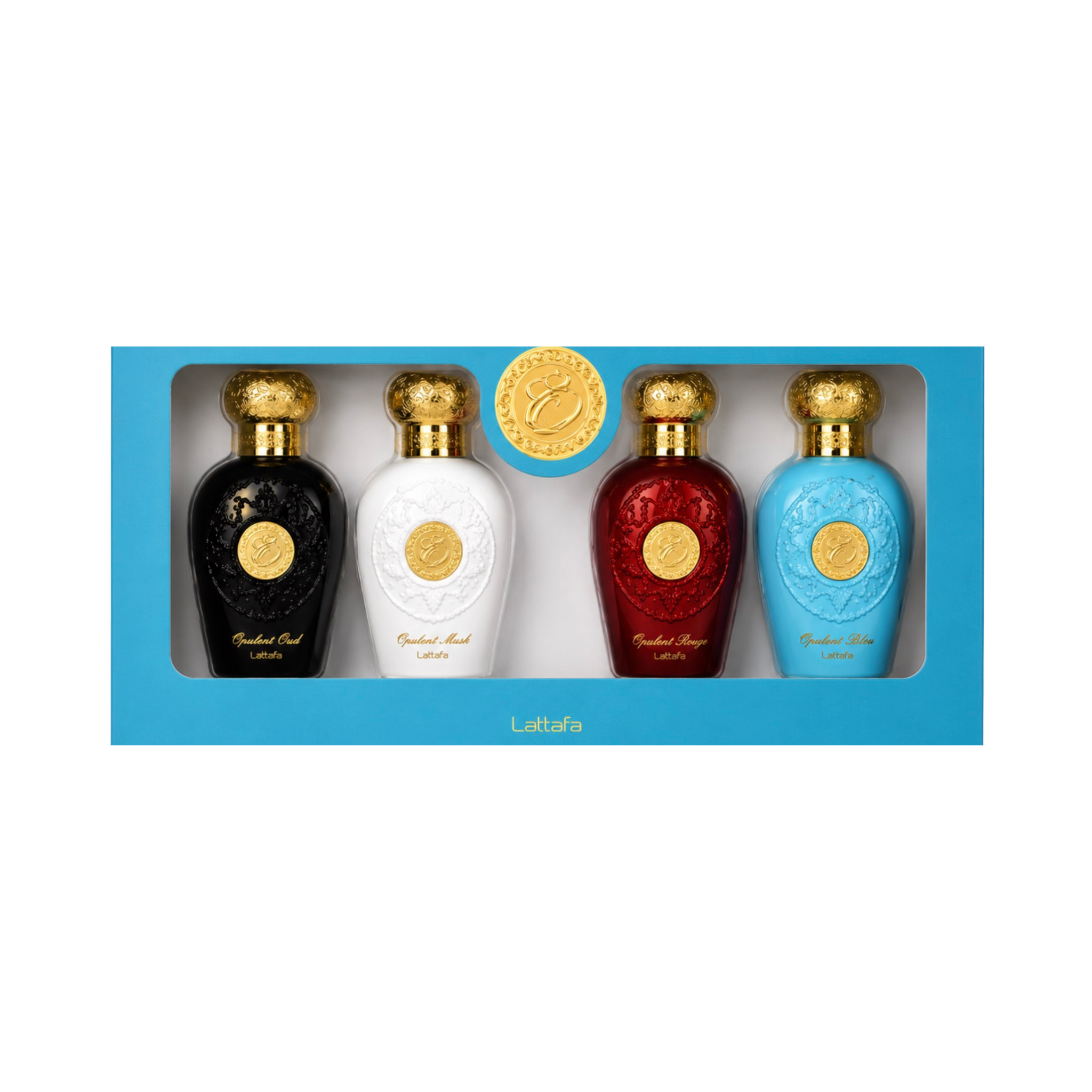 Colección Opulent de Lattafa – Set de regalo de mini perfumes de 4 piezas