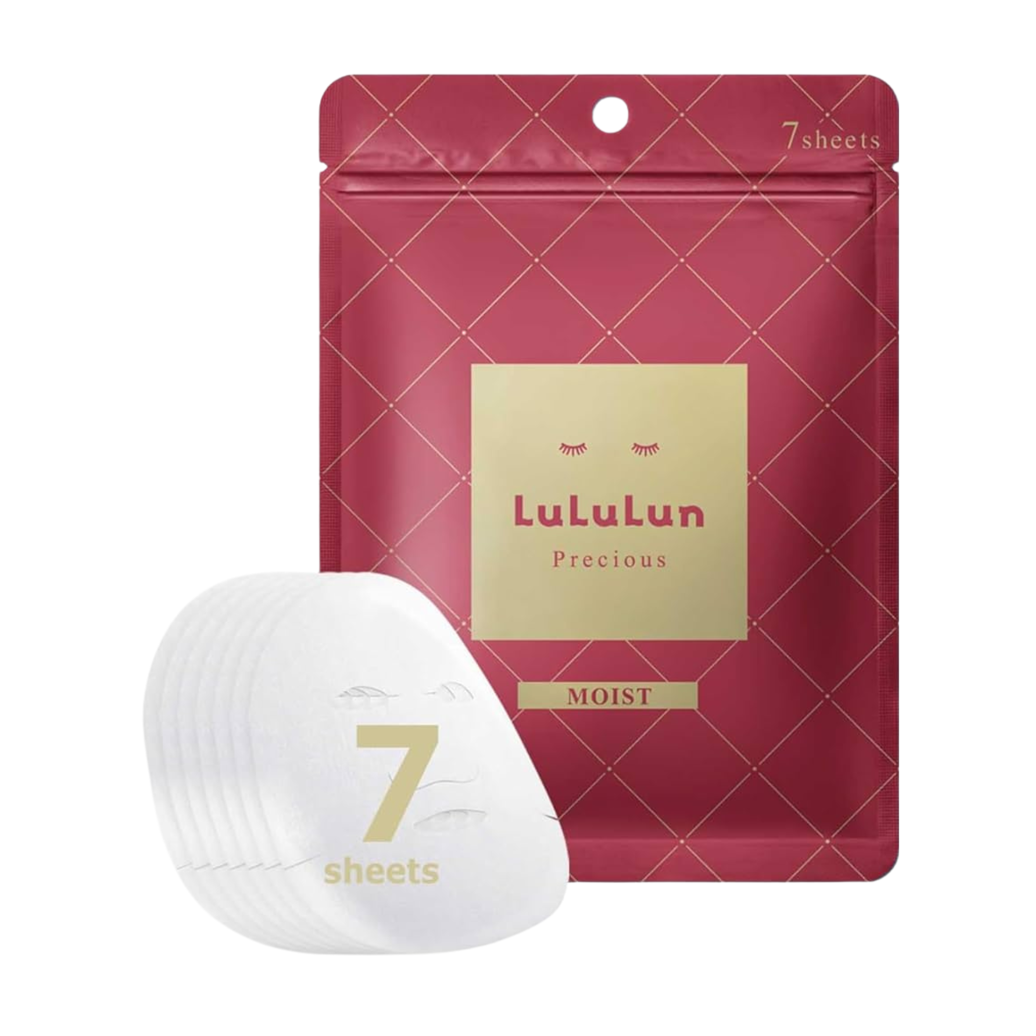LuLuLun Precious Moist Sheet Mask – Japanese Intensive Hydration Facial Mask (7 Sheets)