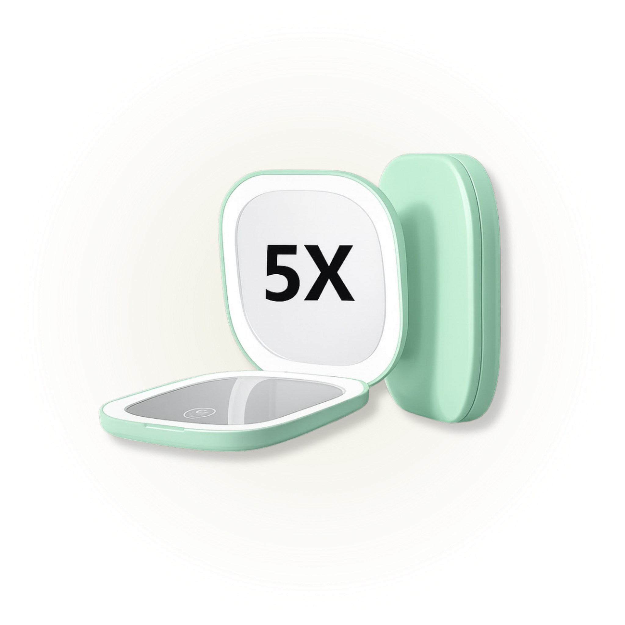 LED-Kompaktspiegel mit bis zu 3-facher Vergrößerung