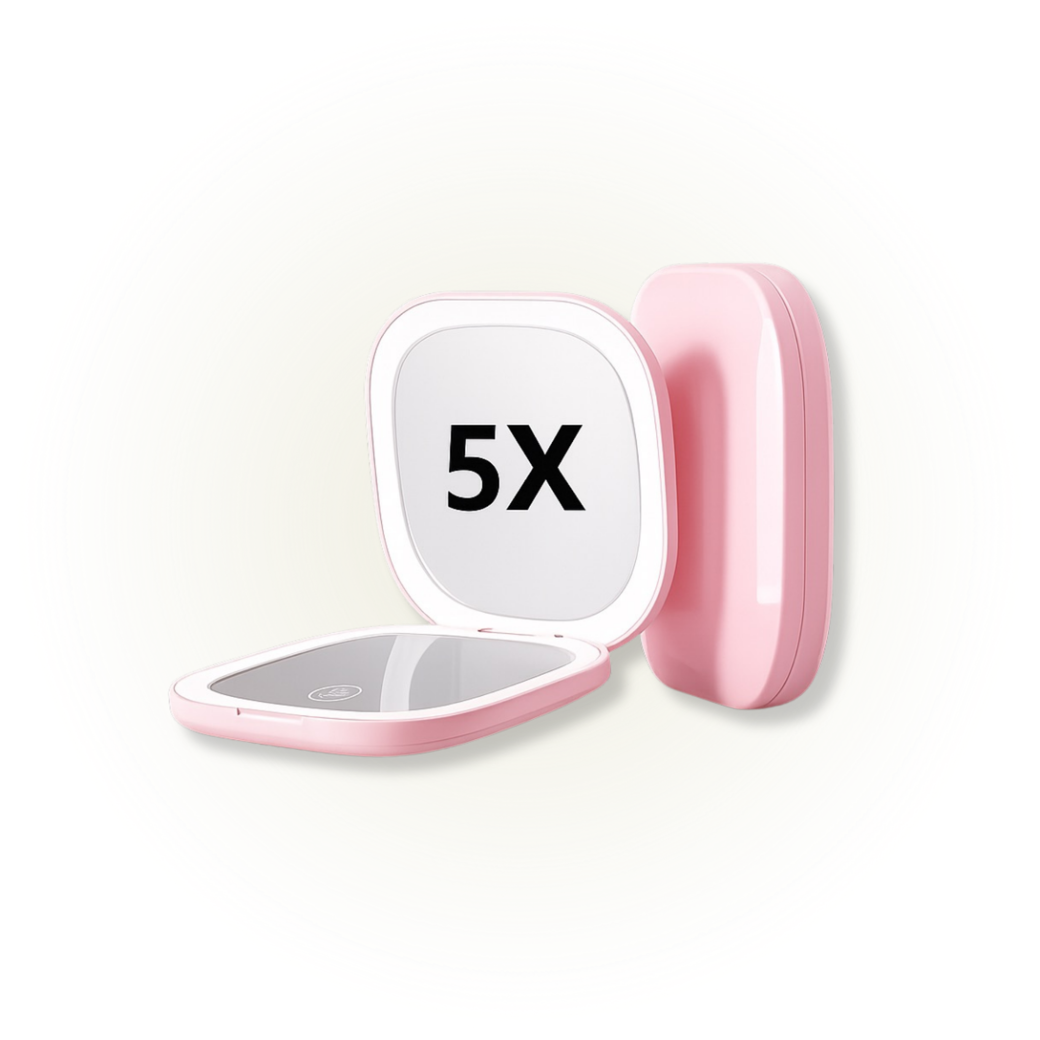 LED-Kompaktspiegel mit bis zu 3-facher Vergrößerung