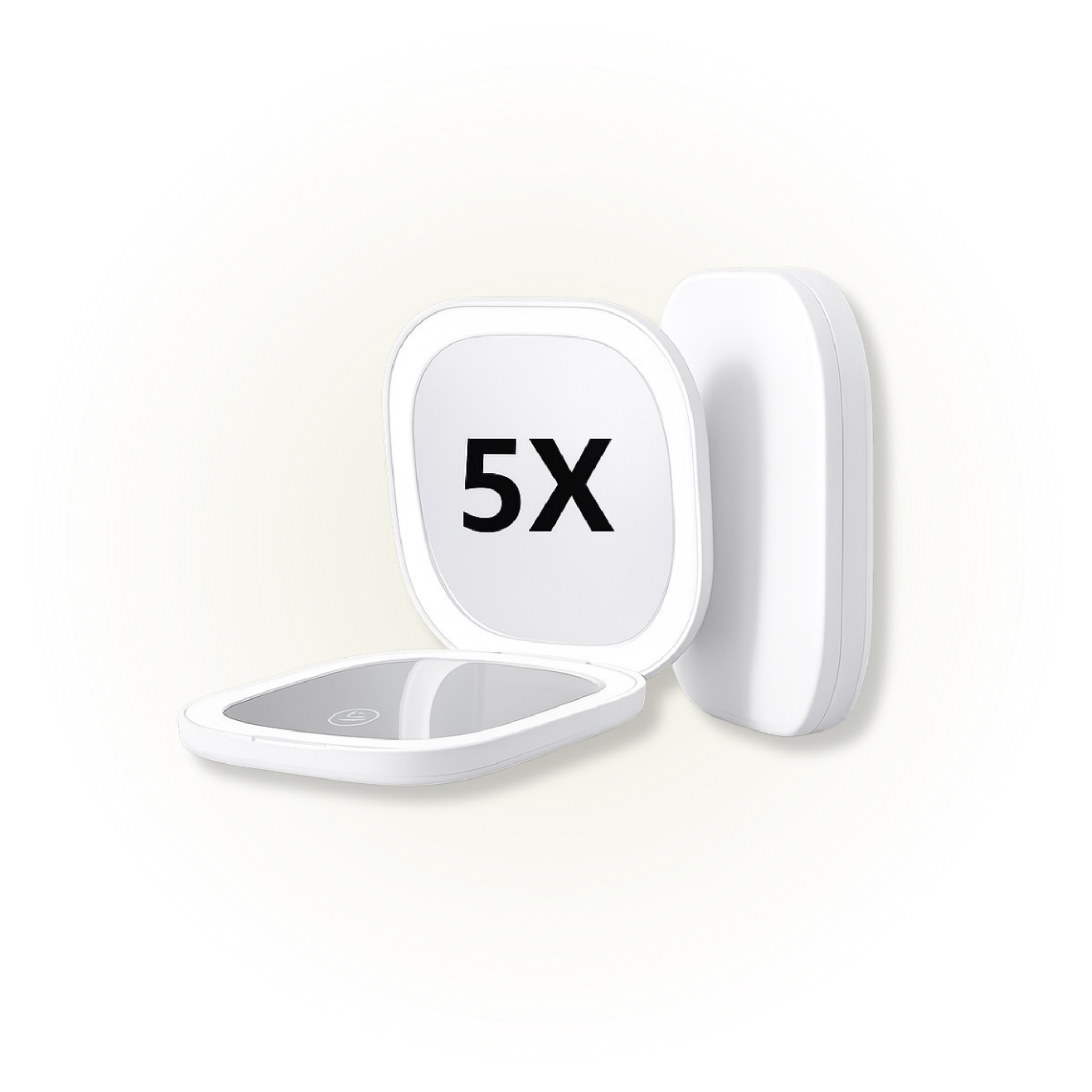 LED-Kompaktspiegel mit bis zu 3-facher Vergrößerung