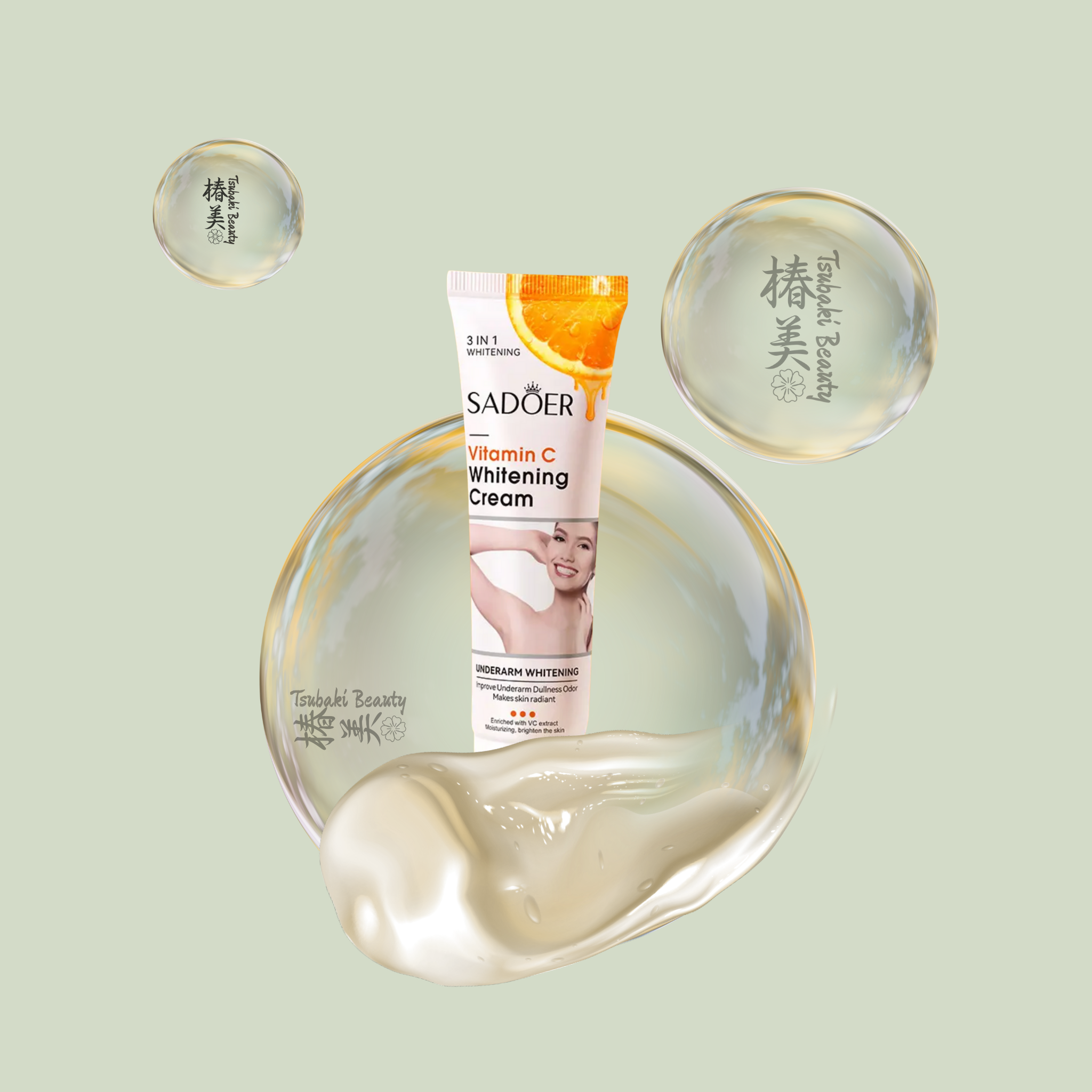 SADOER Vitamin C Underarm Whitening Cream – 3-in-1 Brightening & Moisturizing Care