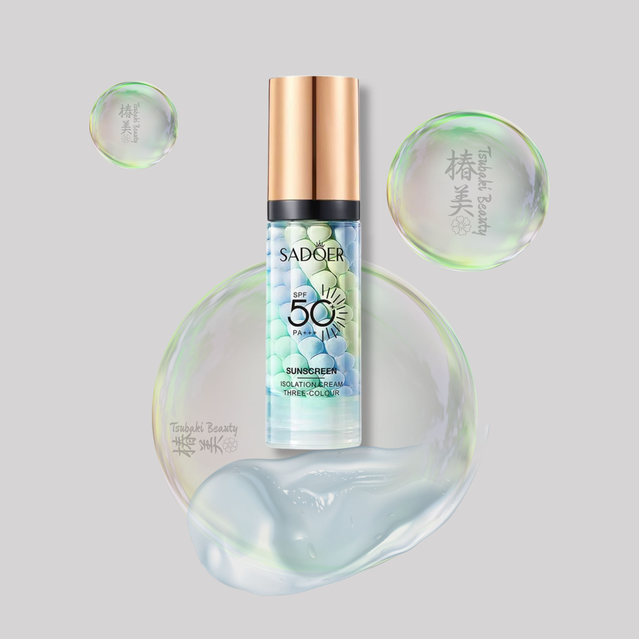 SADOER Three-Color Sunscreen SPF 50 PA+++ – Color-Correcting UV Protection