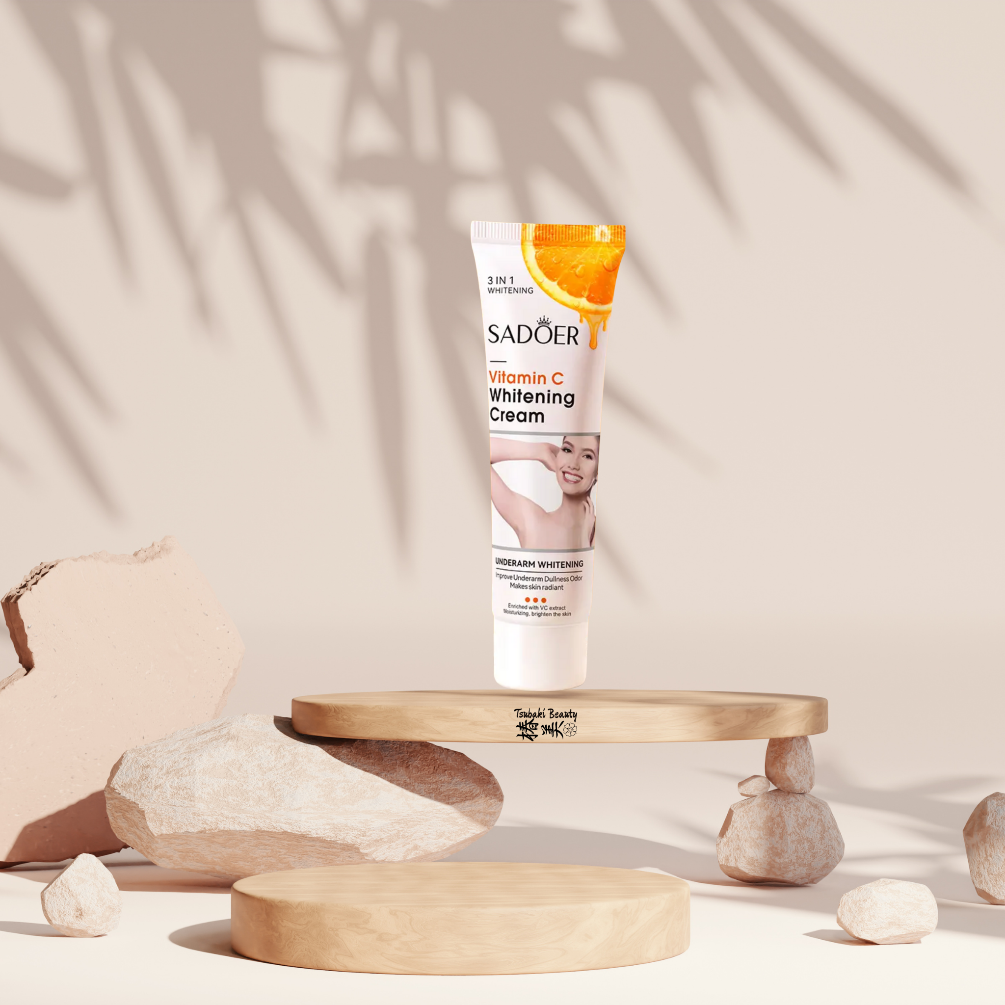 Sadoer vitamin C whitening cream 
underarm 3 in 1 whitening 
