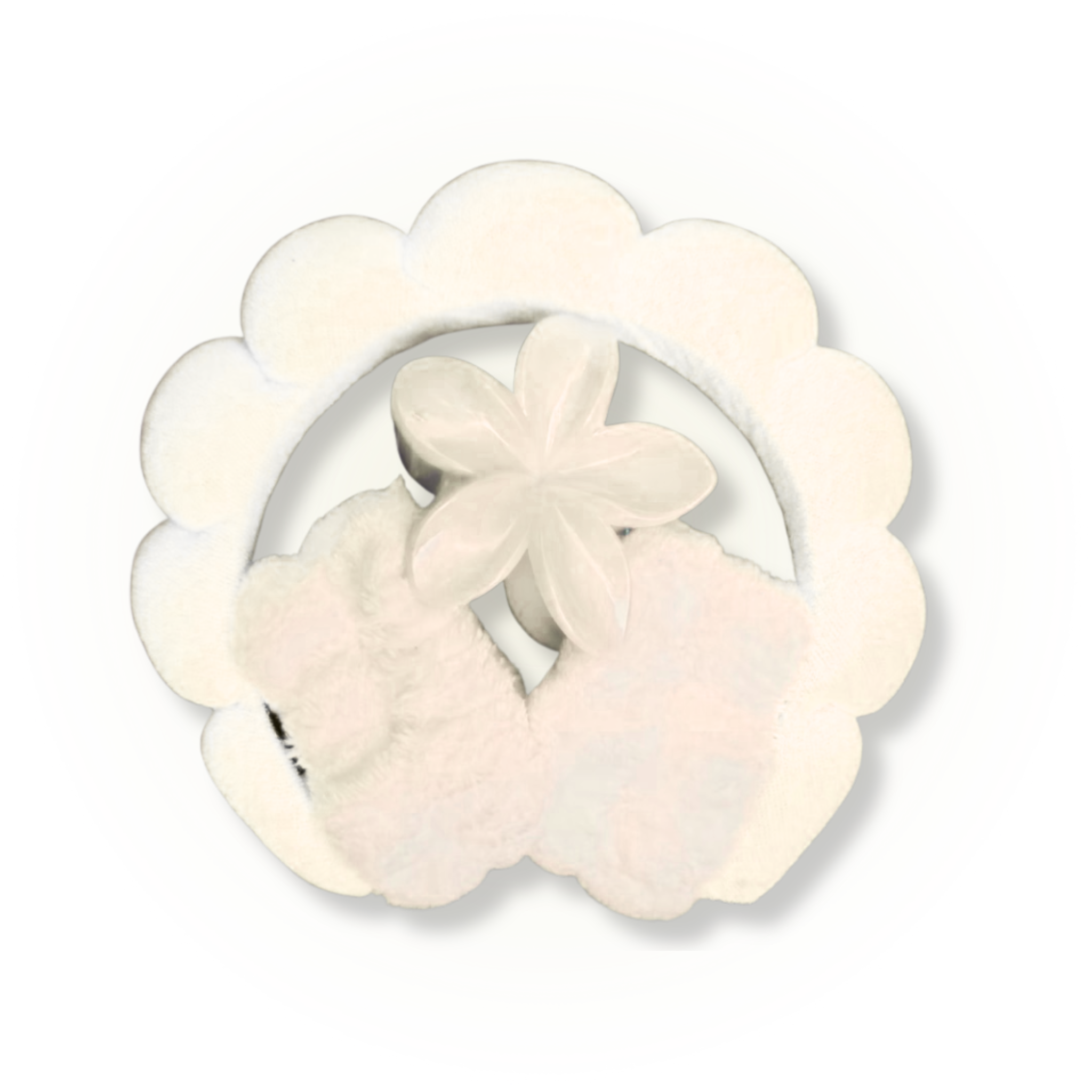 Kawaii Soft Spa Headband Set – Plush Hair Band & Wrist Wash Cuffs