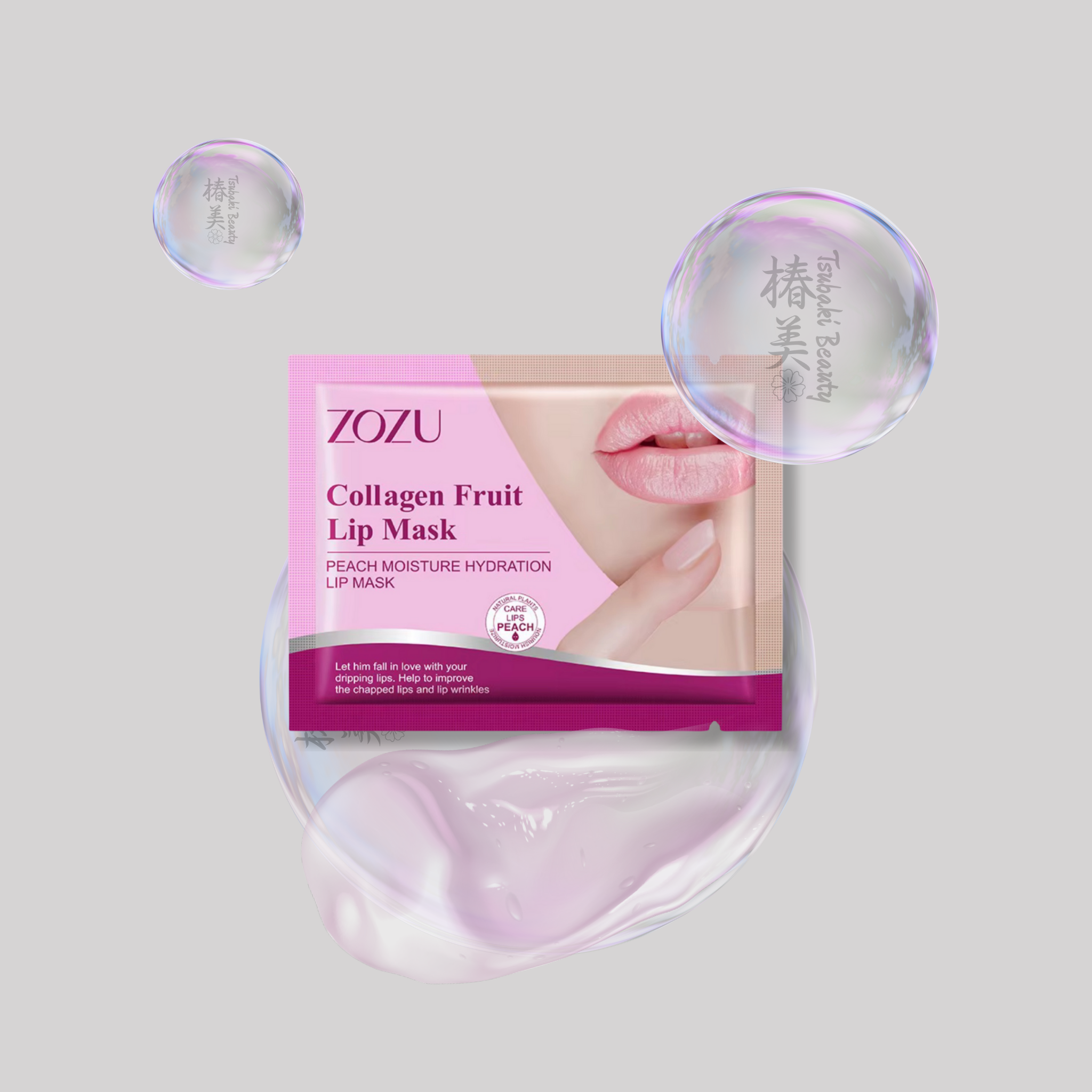 ZOZU Collagen Fruit Lip Mask – Hydrogel Lip Patch (Peach, Milk, Honey)