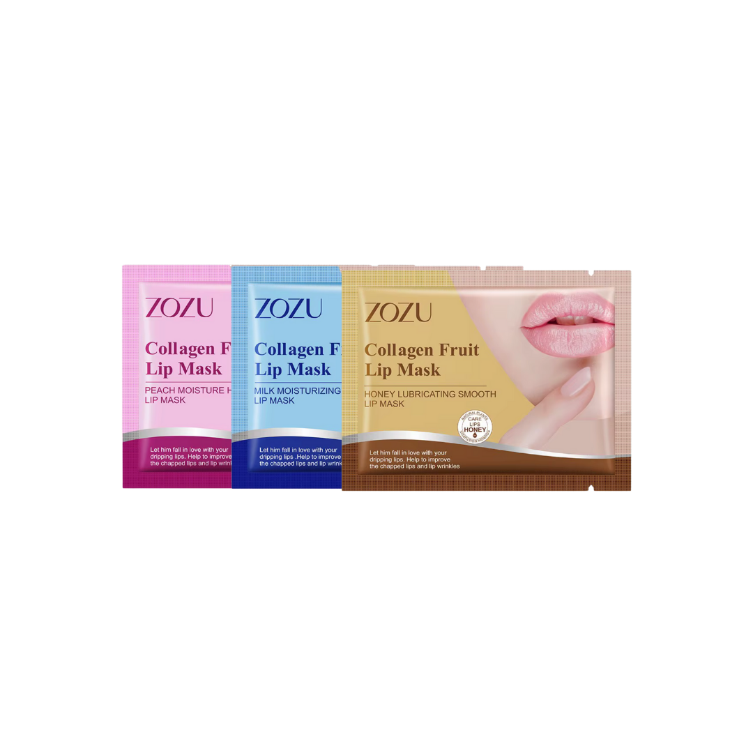 ZOZU Collagen Fruit Lip Mask – Hydrogel Lip Patch (Peach, Milk, Honey)