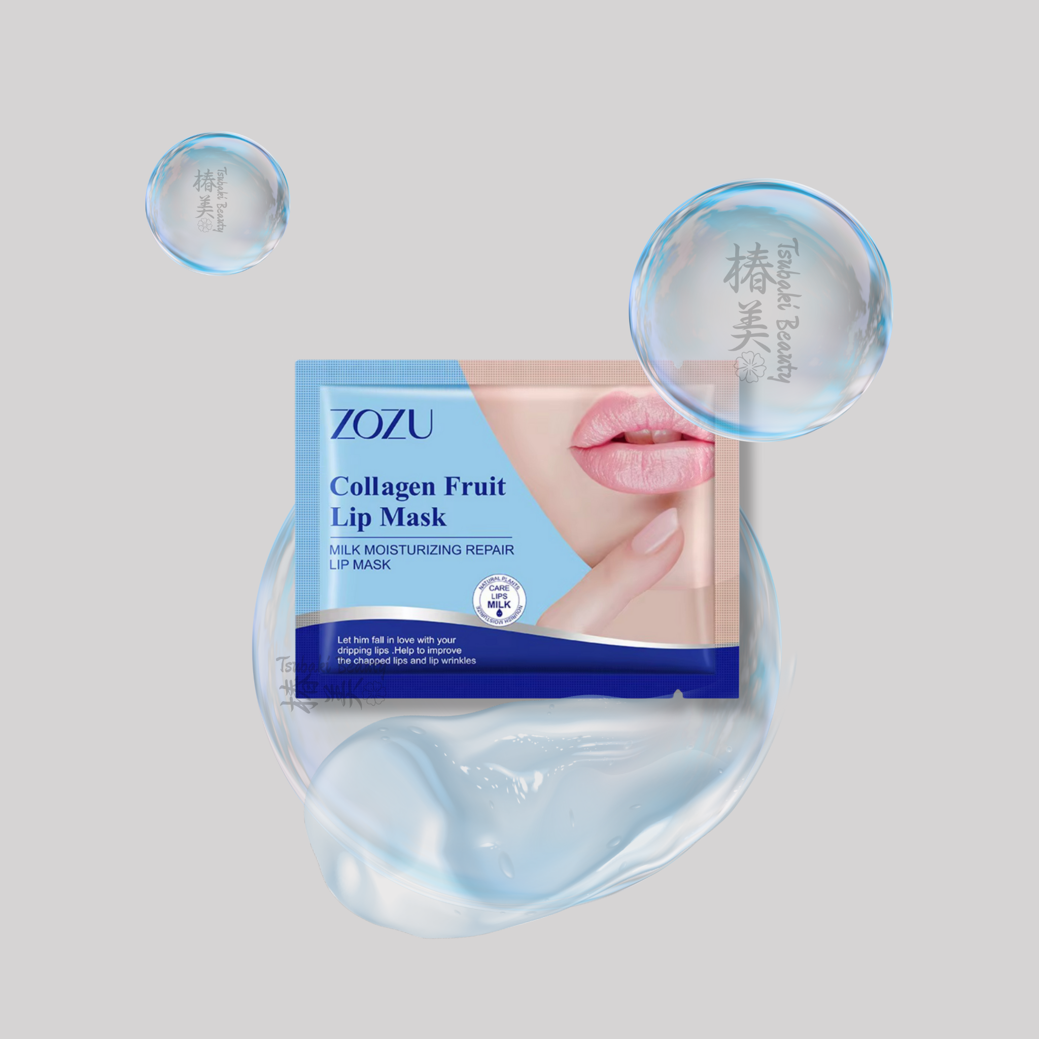 ZOZU Collagen Fruit Lip Mask – Hydrogel Lip Patch (Peach, Milk, Honey)