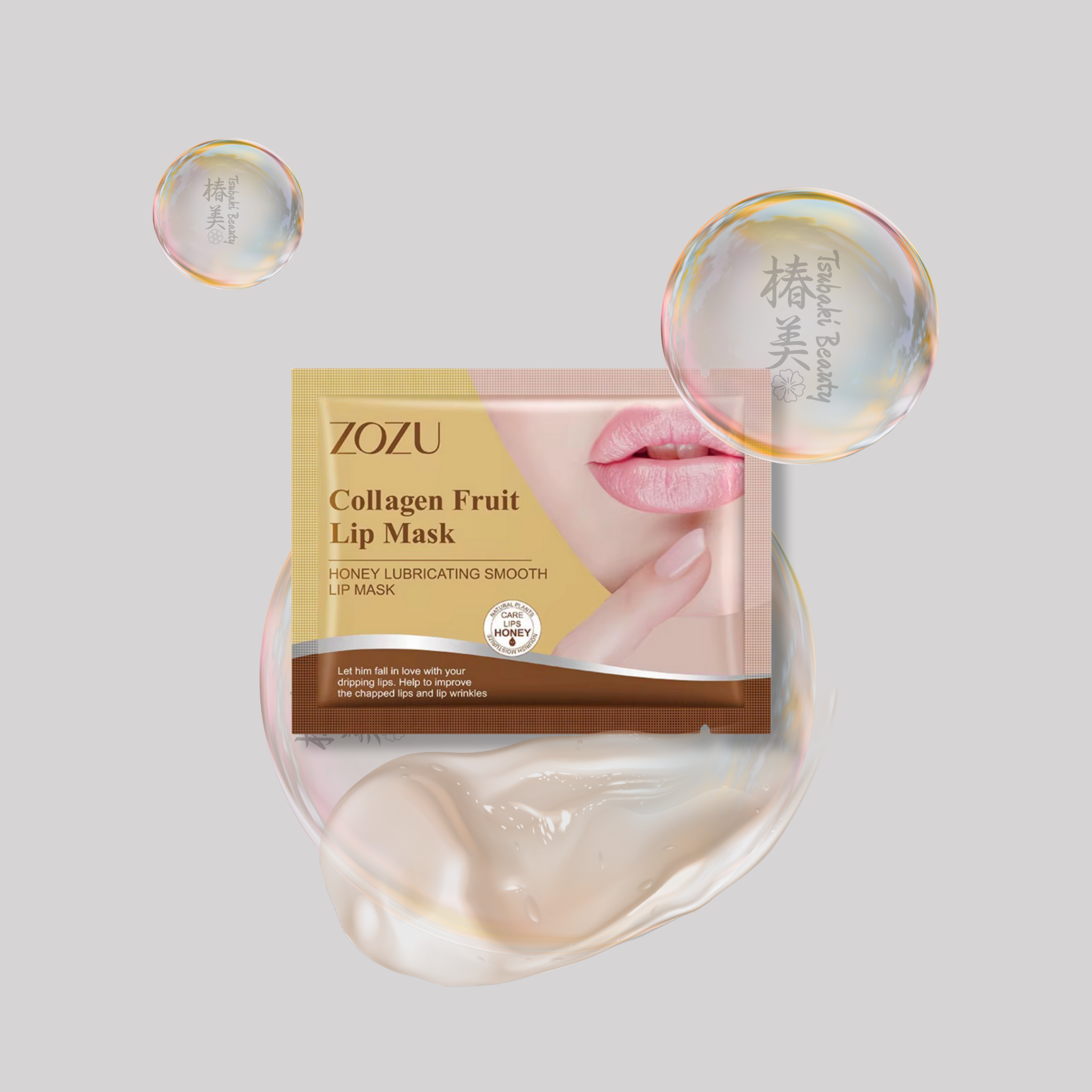 ZOZU Collagen Fruit Lip Mask – Hydrogel Lip Patch (Peach, Milk, Honey)